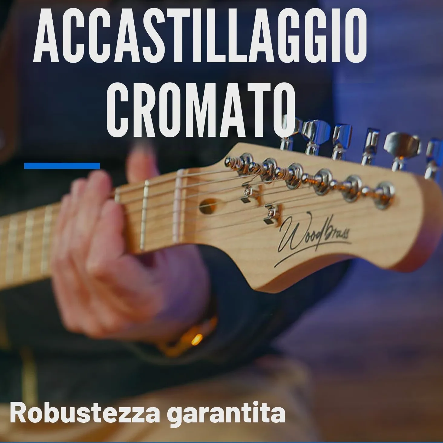 Woodbrass ST100 Chitarra elettrica, bianca - Chitarra versatile ideale per principianti - Corpo in forma ST - Tastiera in tiglio americano - Stile rock, pop, funk, country, hard, metal