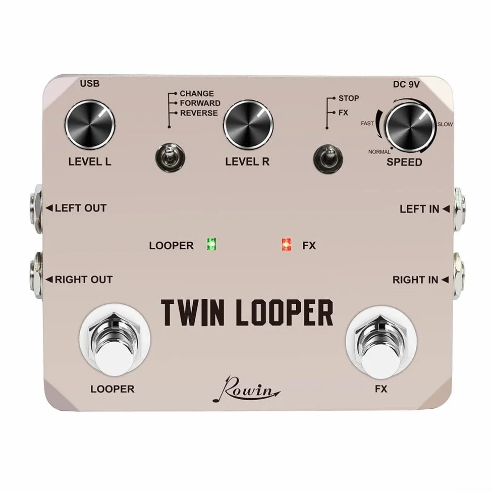 Houseadek Twin Looper per chitarra elettrica, Bass Loop Station Pedale con 11 tipi, bypass TimeTrue, ingresso/uscita stereo