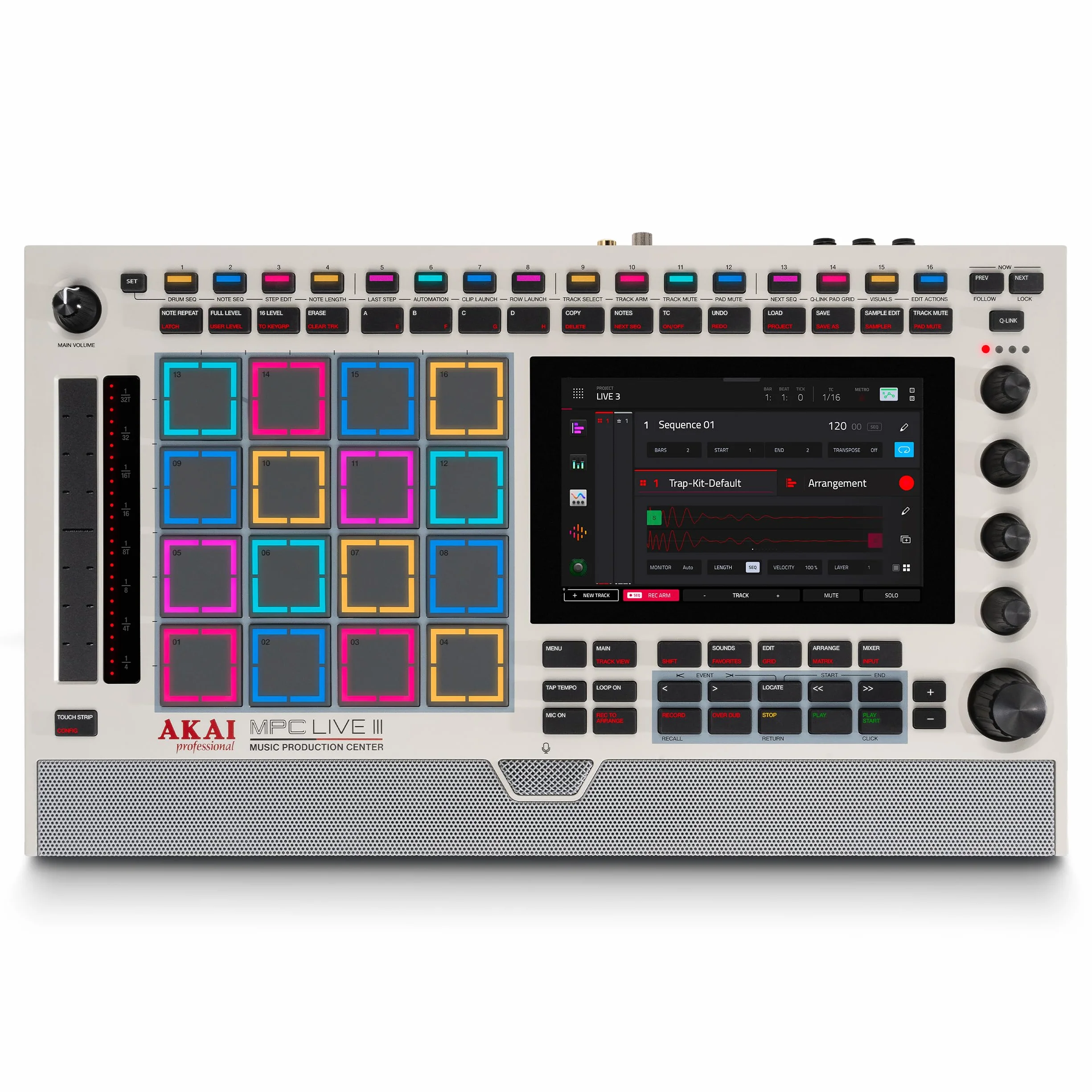 Akai Professional MPC Live III Retro Centro di Produzione Musicale Portatile Standalone con Pads MPCe, Sequencer, Touchscreen, Microfono, Monitor Stereo, Interfaccia Audio, Wi-Fi, Bluetooth, Batteria