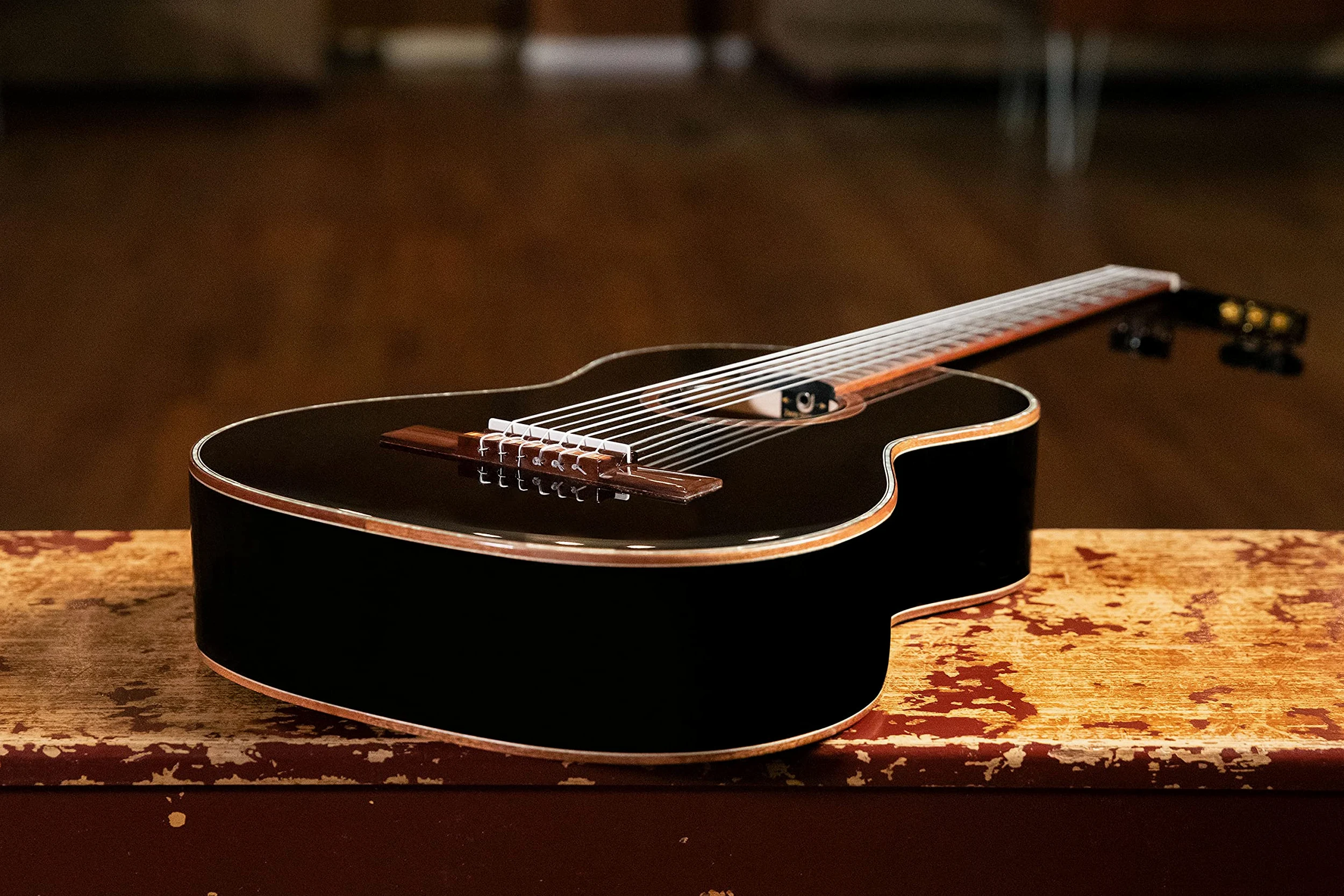 Ortega Guitars Chitarra Concerto Nera Misura 3/4 - Serie Family - include Gig Bag - mogano/top in abete (R221BK-3/4)
