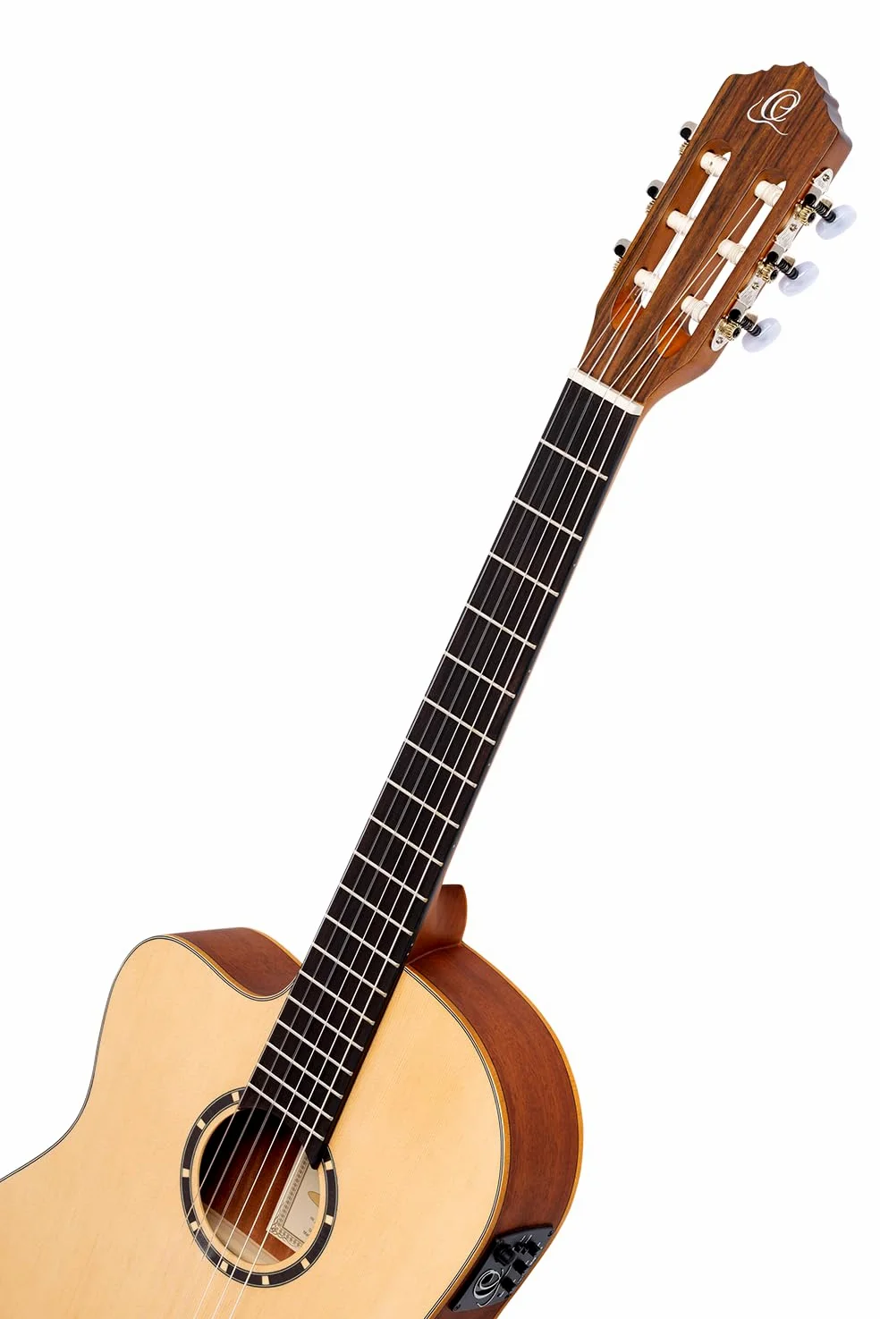 Ortega Guitars Chitarra Concerto per Mancini Thinline Elettro-acustica - Serie Family - Slim Neck - include Gig Bag - top in mogano/abete (RCE125SN-L)
