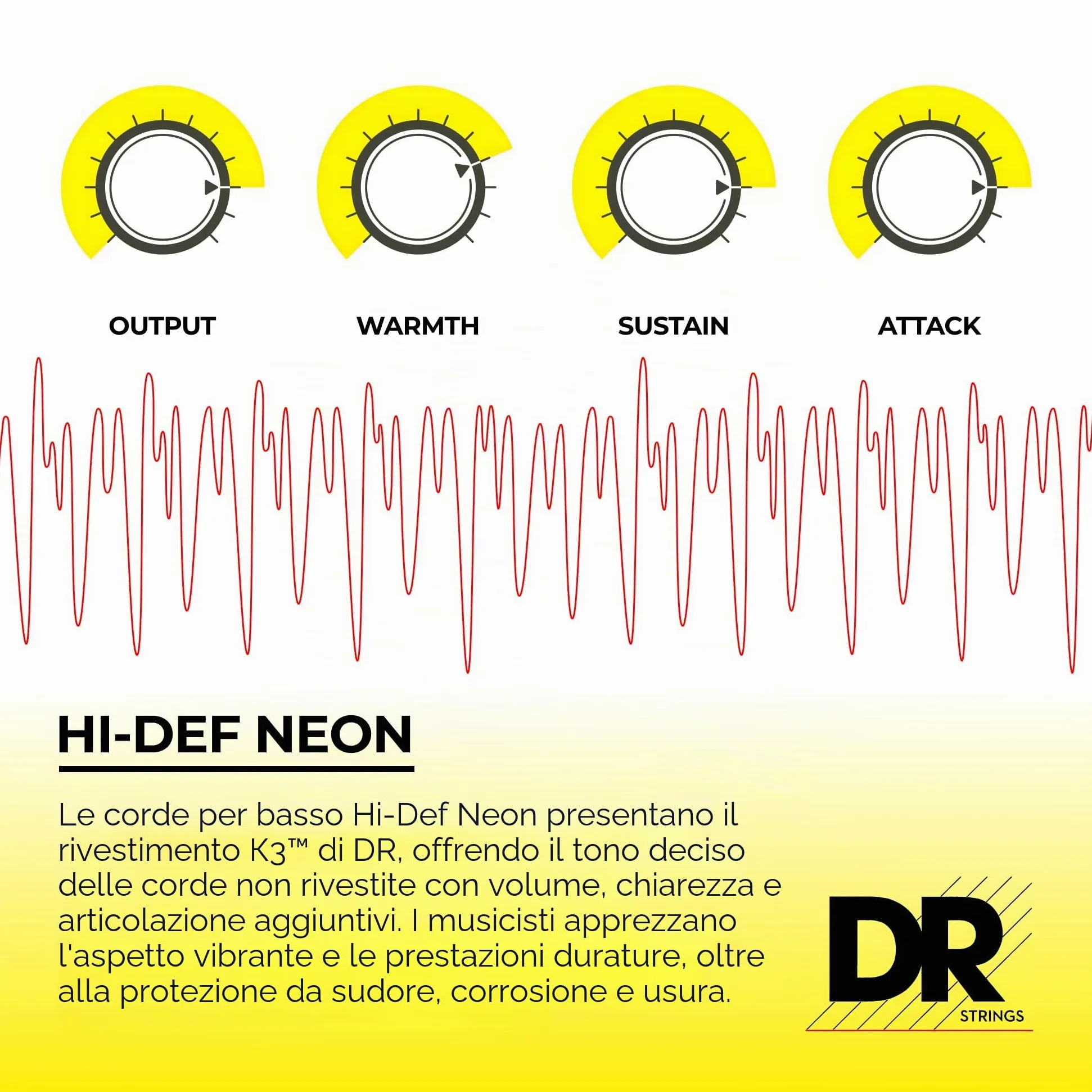 DR String NBB-40 Neon Blue Set di corde per basso