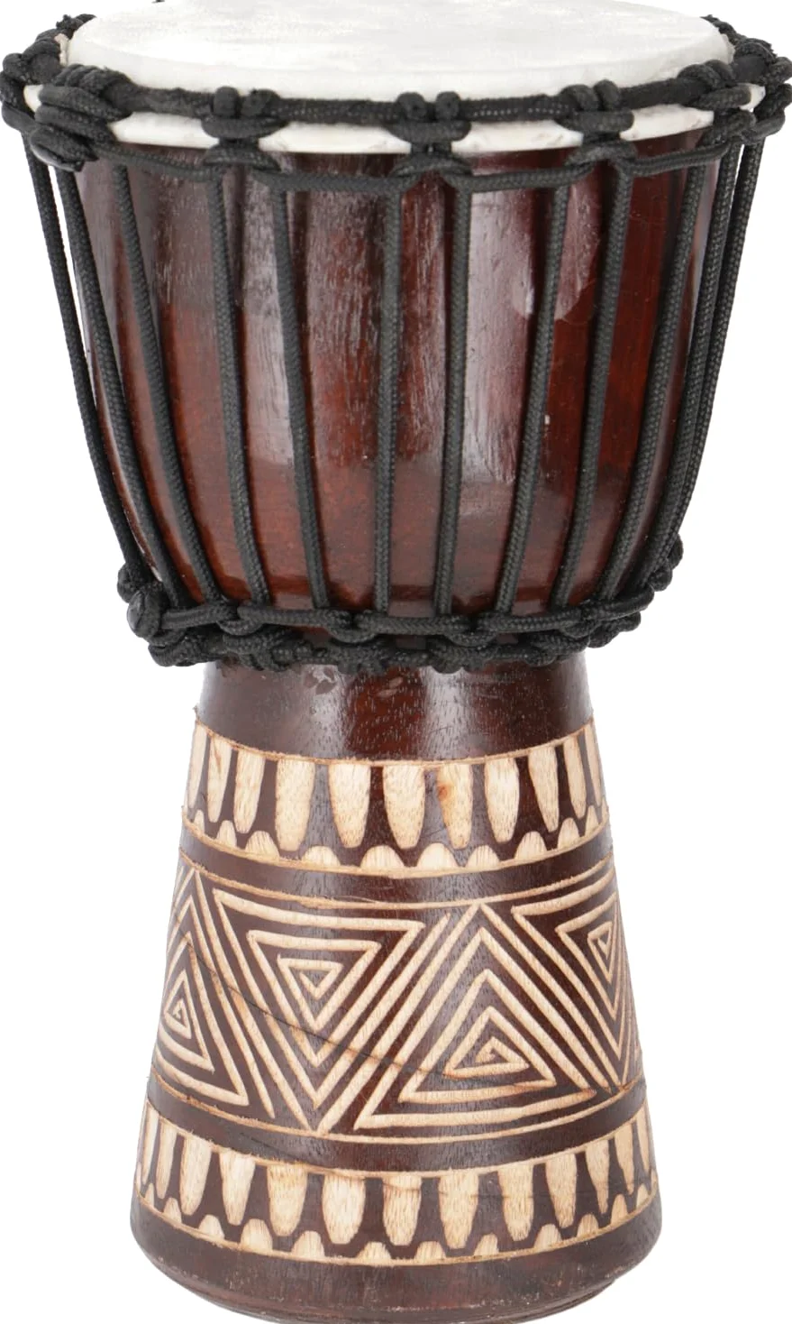 Guru-Shop Tamburo di Legno (djembe) con Intagli di Varie Dimensioni, Dimensione: 35 cm, Drum Sonaglio-didgeridoo