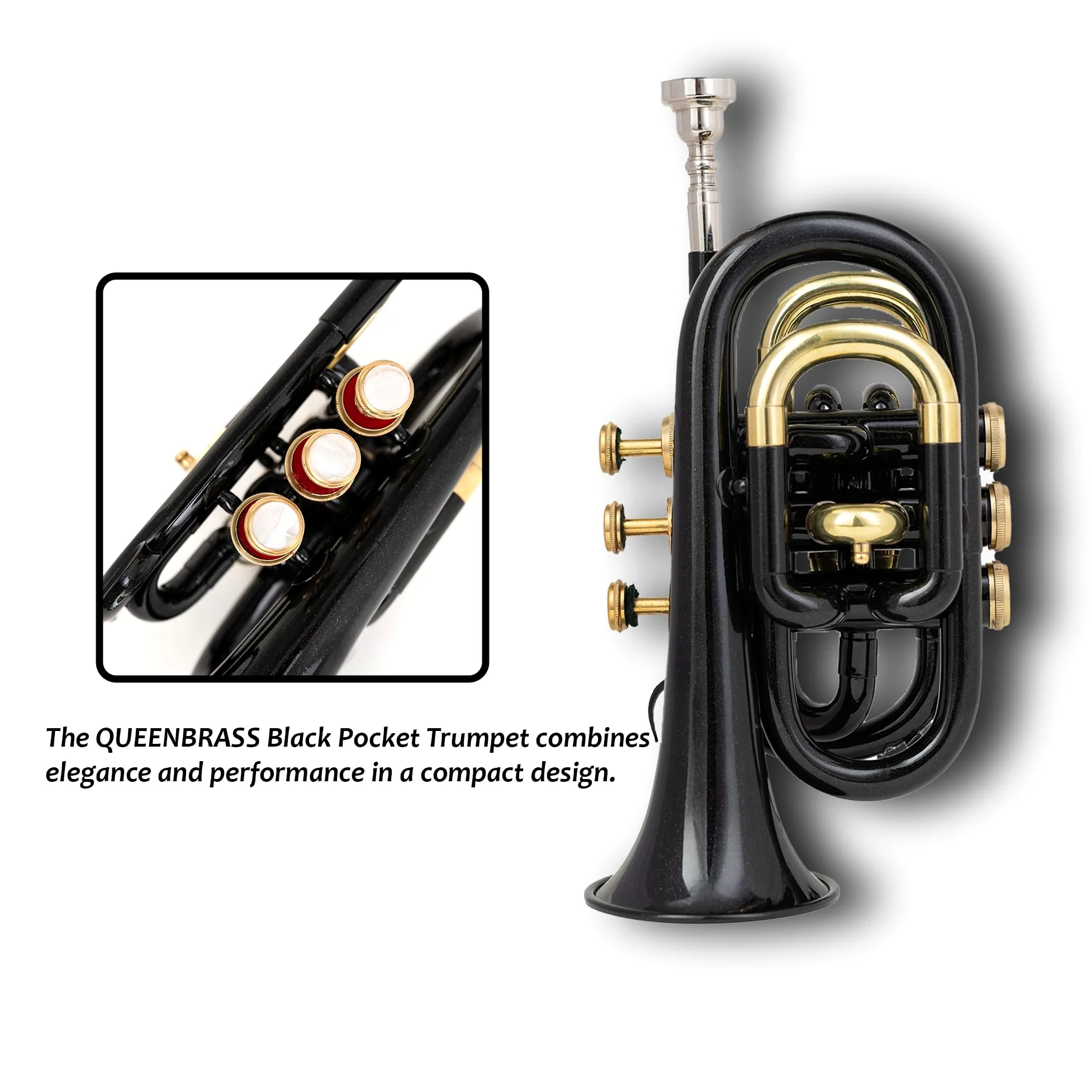 New Pocket tromba nero/reggiseni Colored Finish BB Good Pitch Proffesionals W/case