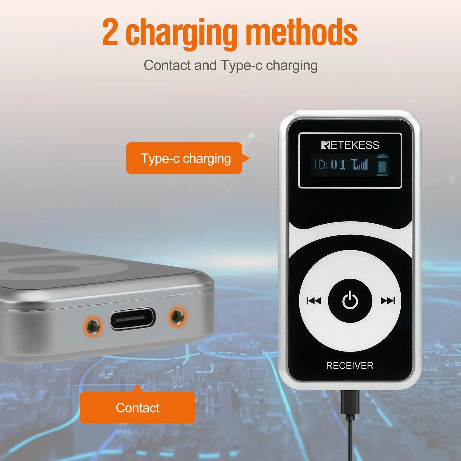Retekess T130Pro Wireless Tour Guide System, Riduzione del Rumore Migliorata, Guida Turistica Audio a Sussurro, 160m, per Turismo, Visita Fabbrica (2 Trasmettitori 30 Ricevitori)