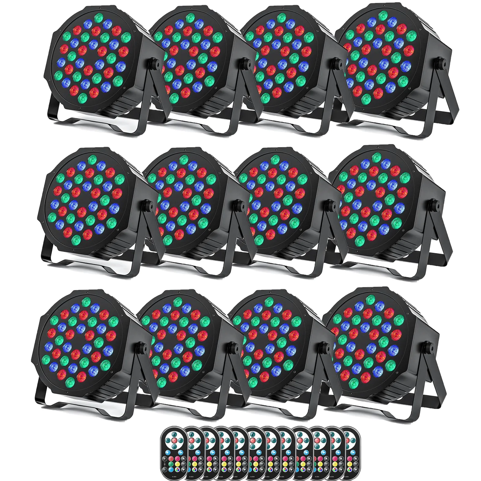 U`King 12 Pezzi Par LED RGB, 72W Luci da Palco con Telecomando e Attivato dal Suono, Discoteca Illuminazione Palco per Feste Bar DJ Discoteca Matrimonio Concerti Halloween Natale