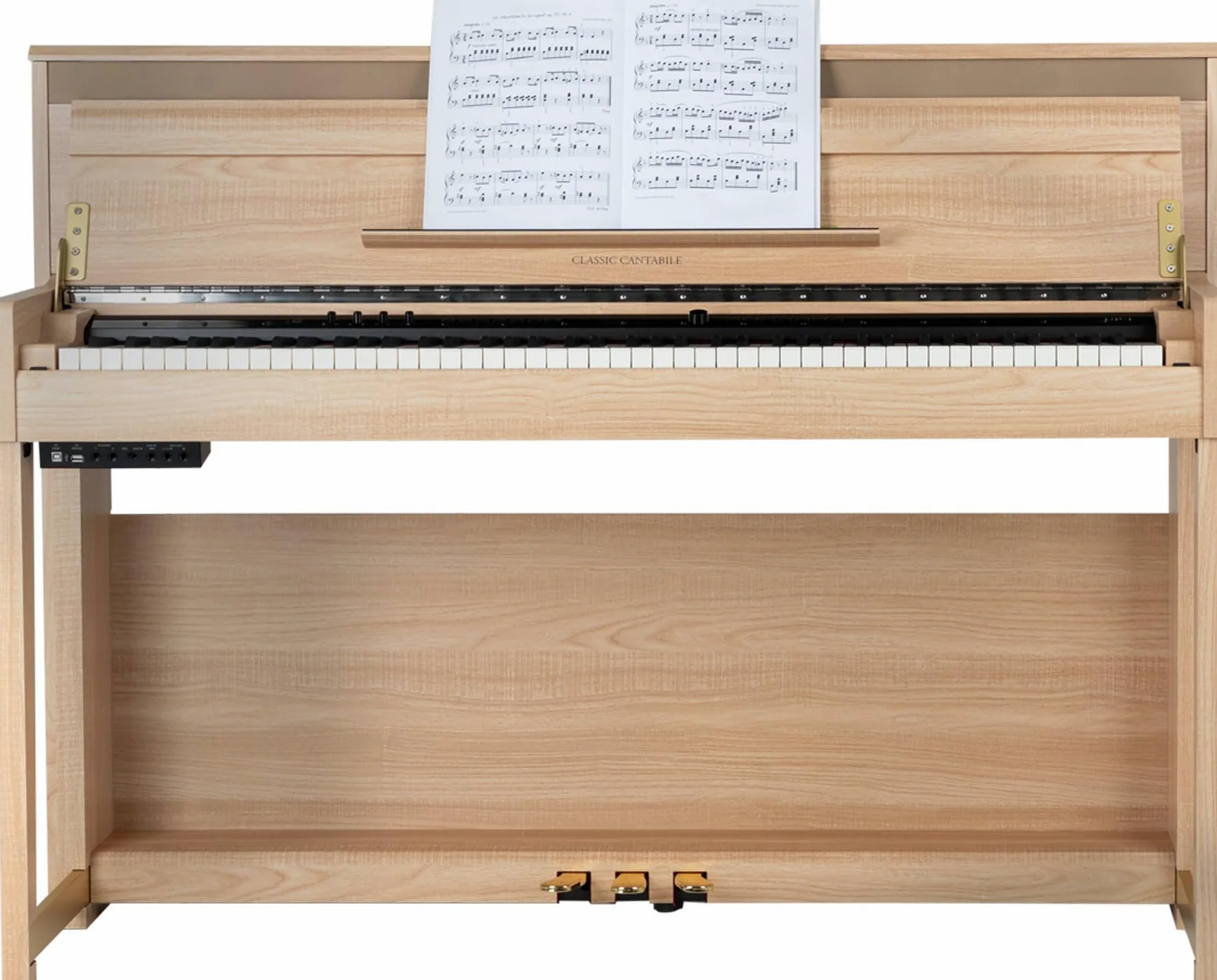 Classic Cantabile UP-1 LA Pianoforte Verticale Digitale - 88 Tastiera pesata - Pianola musicale con USB, MIDI, 256 polifonia, 40 voci - Piano digitale con funzione registrazione Mp3 - Quercia Chiara