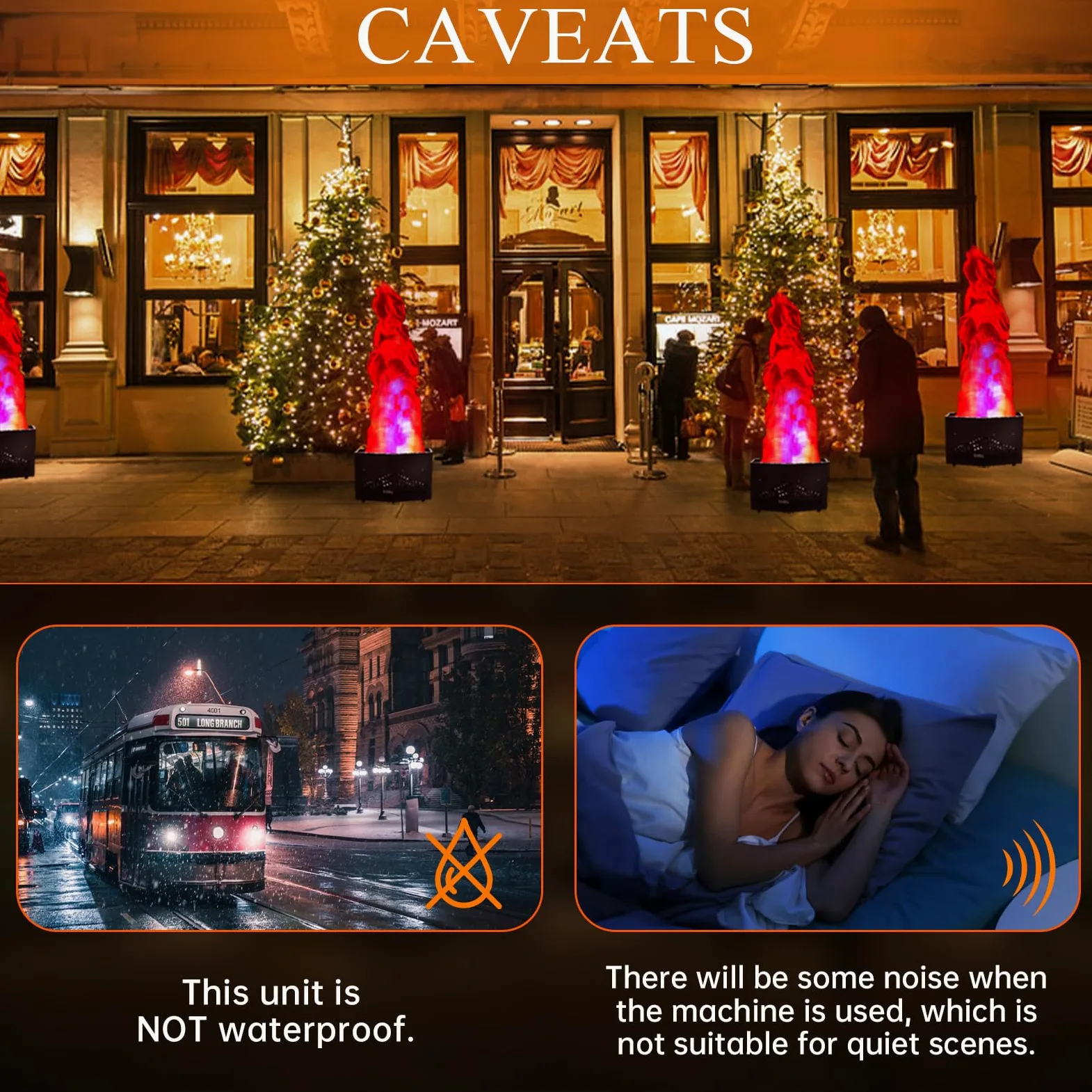 Finta fiamma di fuoco con 36 luci a LED da 1,5 m, effetto atmosfera artificiale, per palcoscenico, Halloween, DJ, feste, discoteca, falò, feste, vacanze speciali