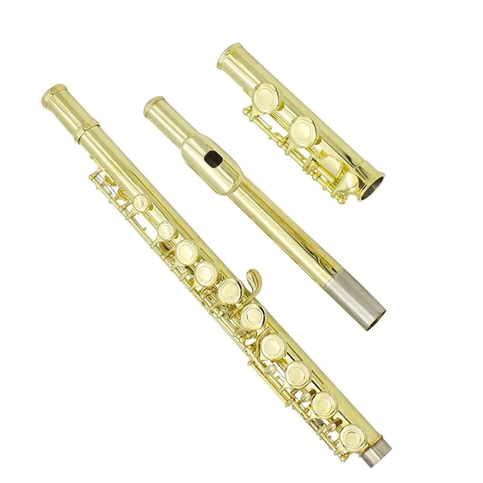 Flauto Professionale C Flauto Traverso In Do A 16 Fori In Ottone Nichelato Strumento A Fiato In Legno Rosa(Gold)