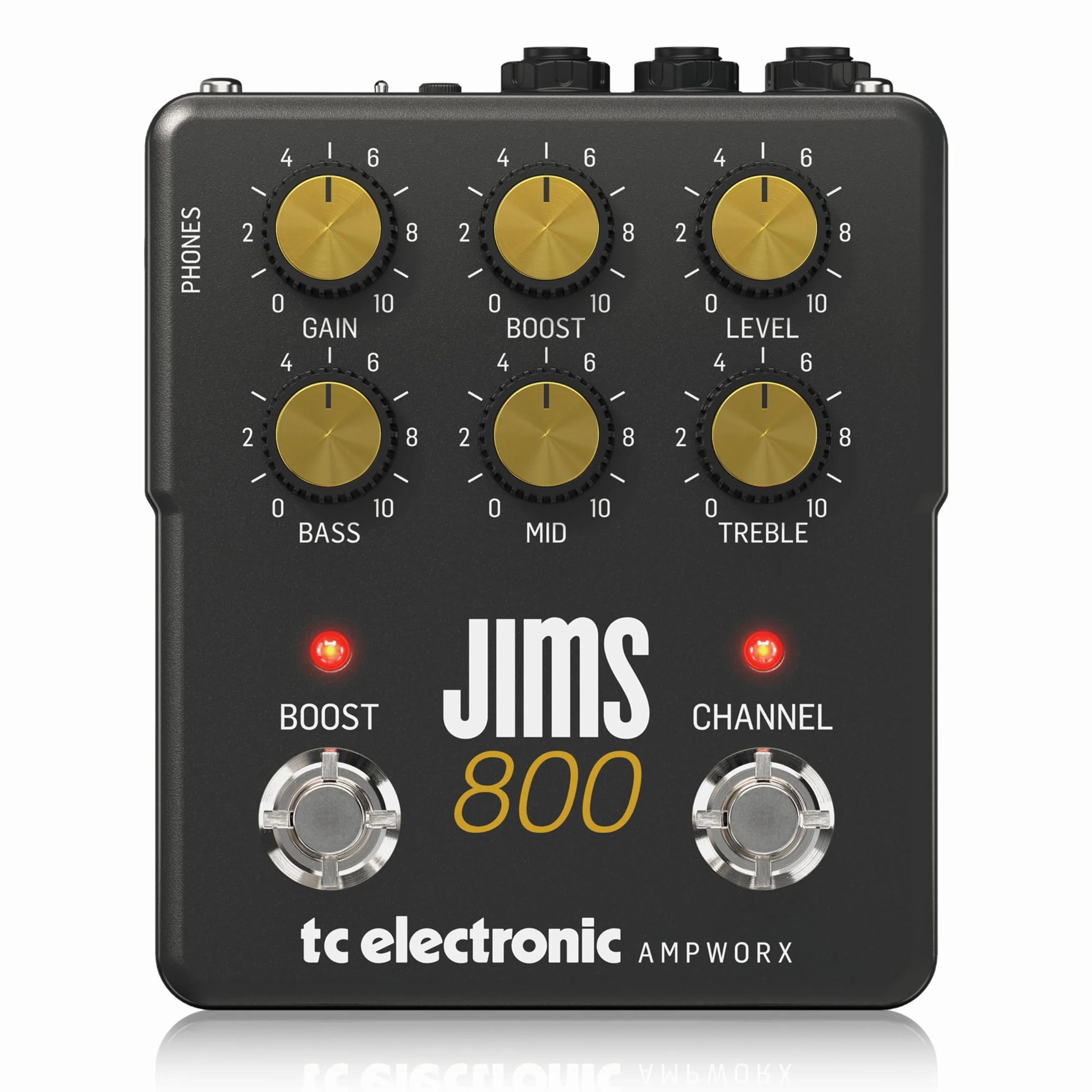 TC Electronic JIMS 800 PREAMP Pedale per Chitarra | Preamp per Chitarra a Doppio Canale con Controlli Indipendenti dei Canali, Boost Pre/Post e Uscite Dedicati per DI e Cuffie.