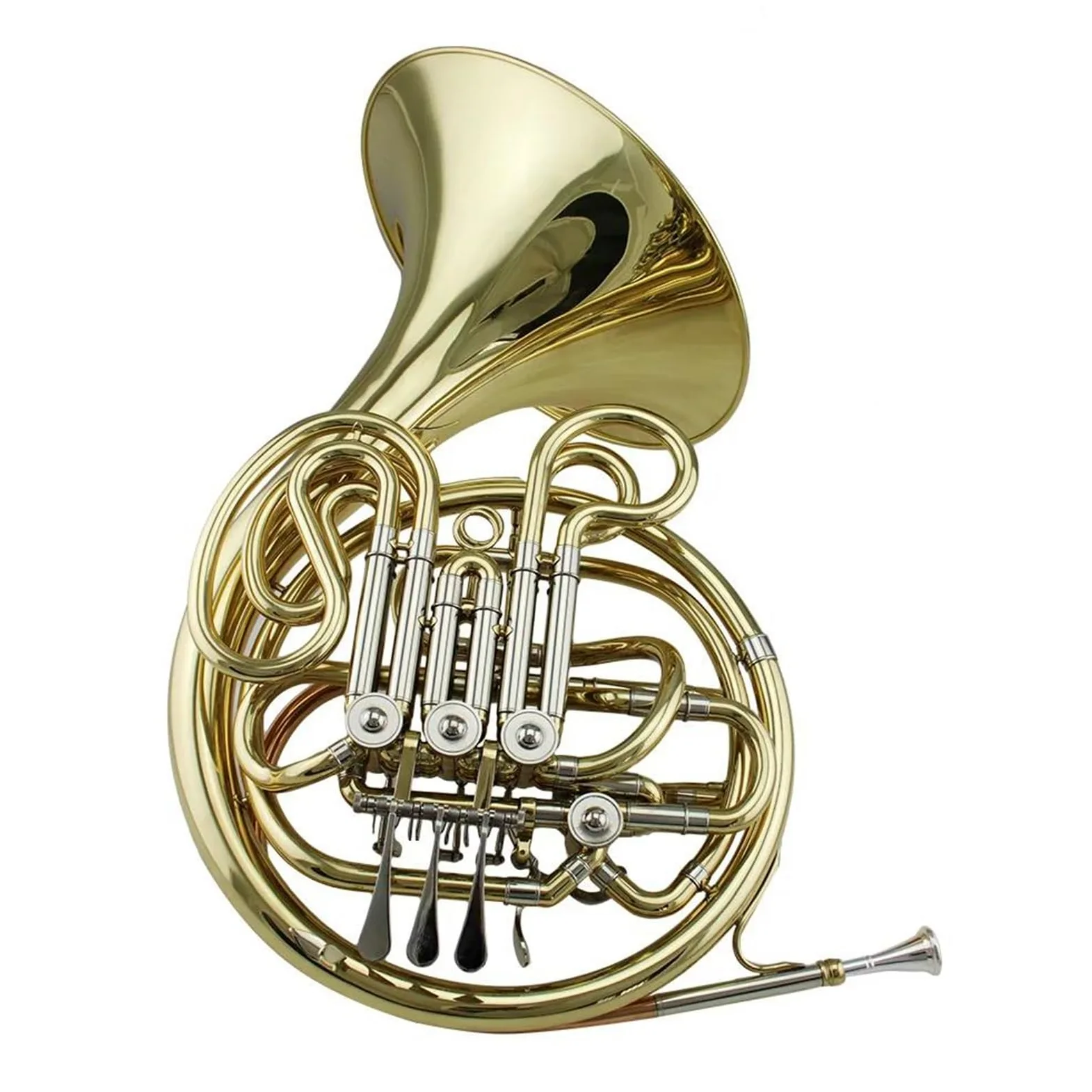 Corno Francese Strumento Musicale Professionale A Doppio Corno Francese A 4 Tasti Laccato Oro