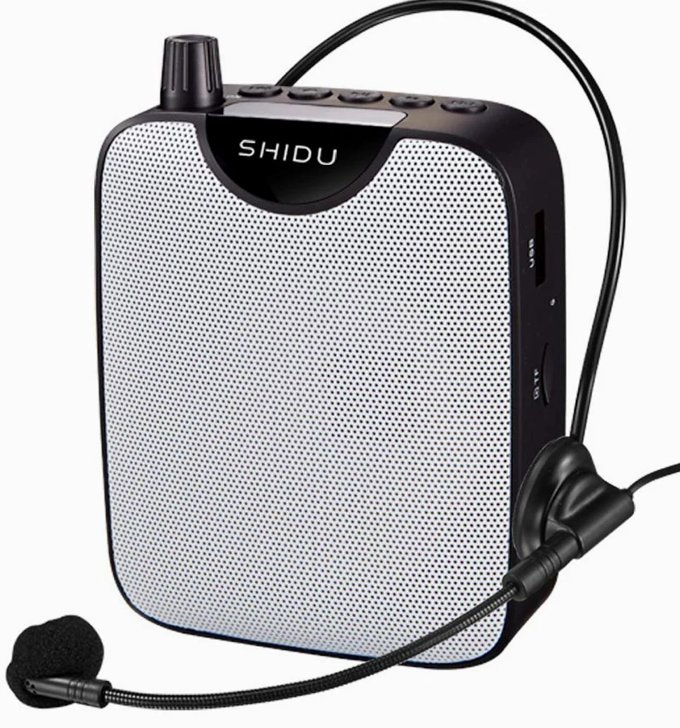 Amplificatore vocale portatile SHIDU cassa con microfono cuffia Batteria ricaricabile Sistema PA personale amplificatore voce portatili mini per insegnanti, guida turistica, yoga, allenatori