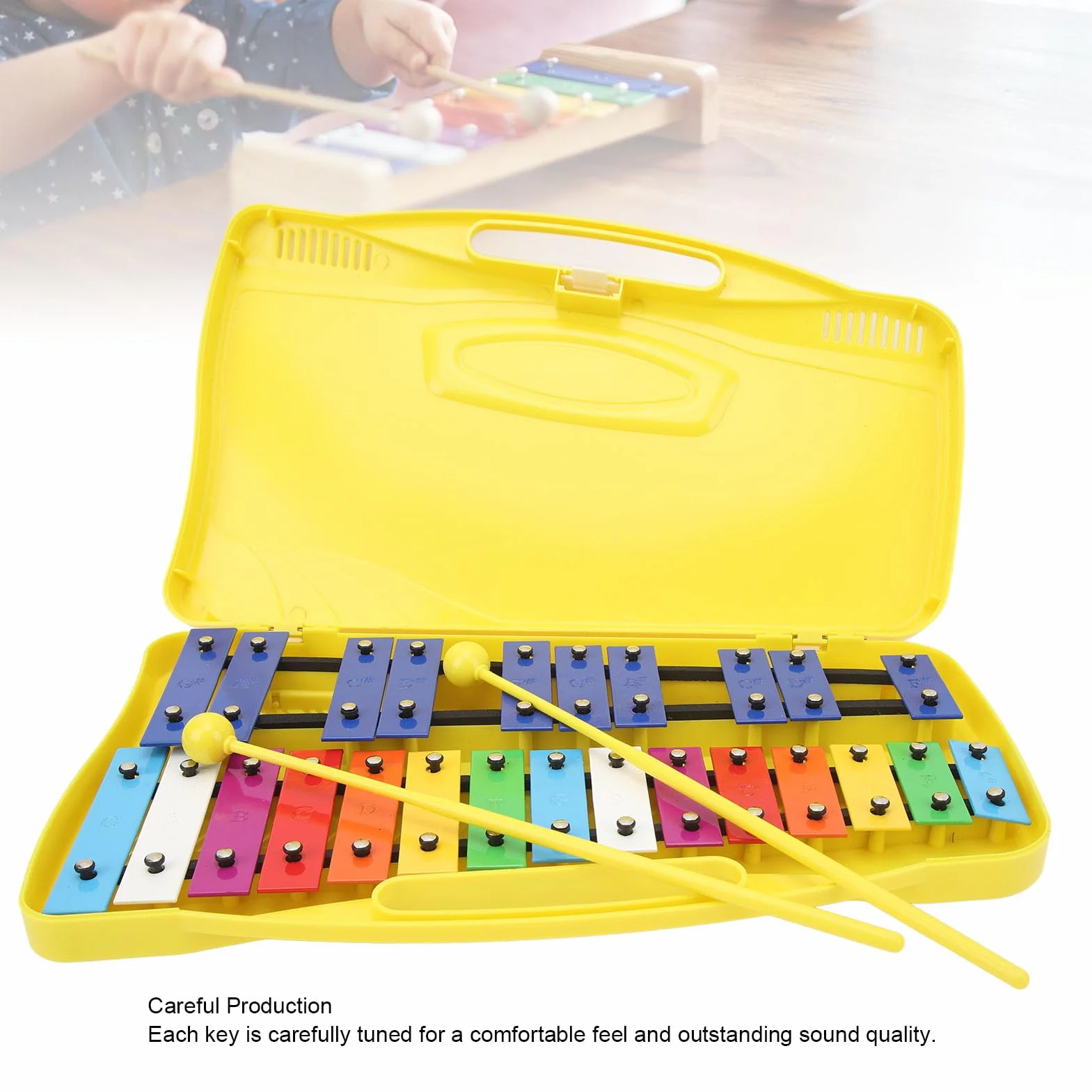 Xilofono per Bambini 25 Note Alluminio, Strumento Musicale Educativo con Scatola Colorata Ideale per Principianti e Scuola Musica Giocattolo Bambino Regalo