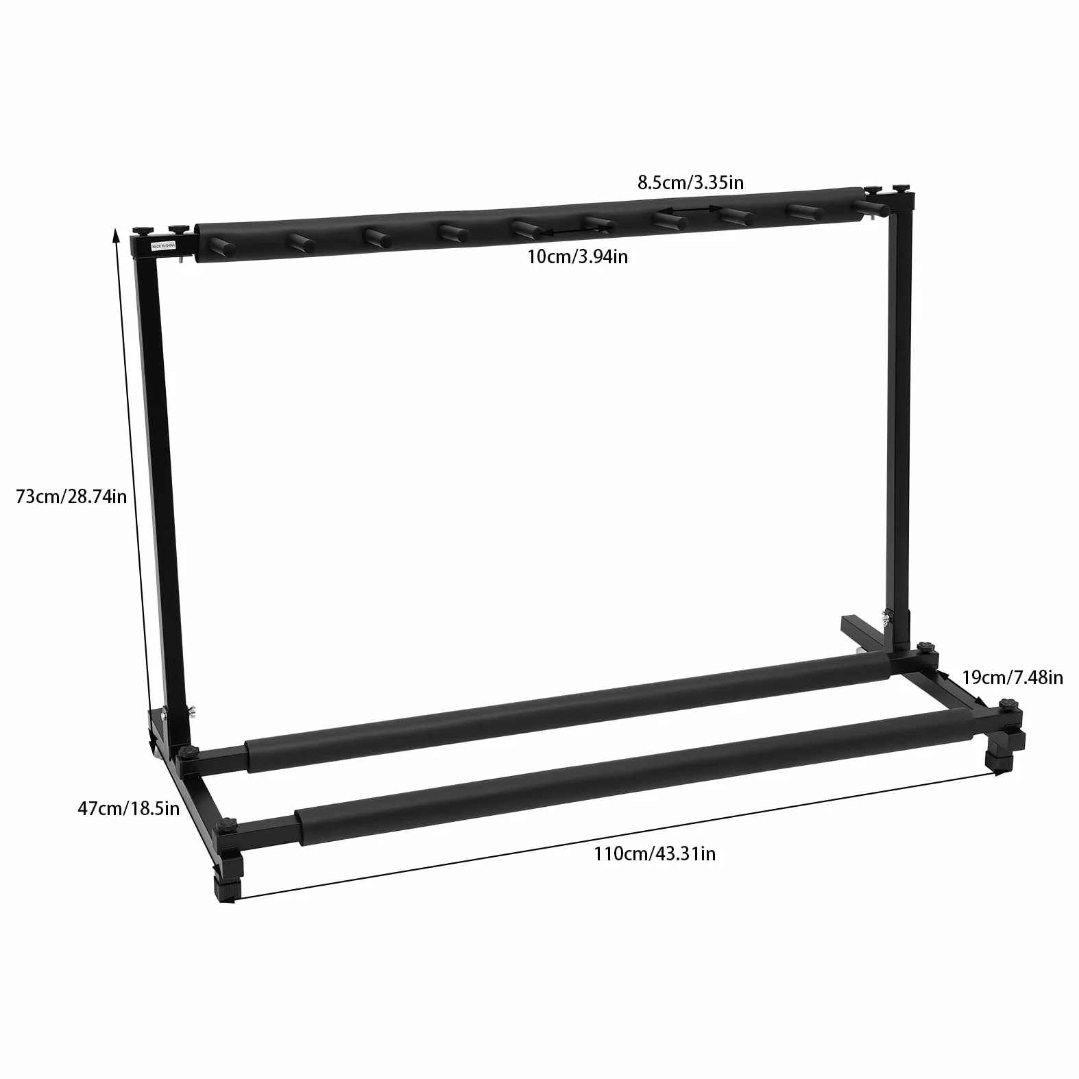 Supporto per Chitarra a 9 Volenti - Adatto Universale, Multifunzionale con Supporto Multifunzione per Acustica, Basso, Chitarra Elettrica - Regalo Nero