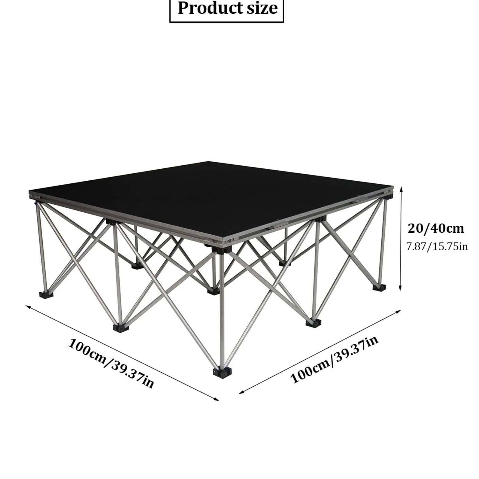 Piattaforma portatile per palcoscenico, resistente, pieghevole, per eventi e cerimonie nuziali, unità modulare per una facile installazione e trasporto, ideale per feste e spettacoli