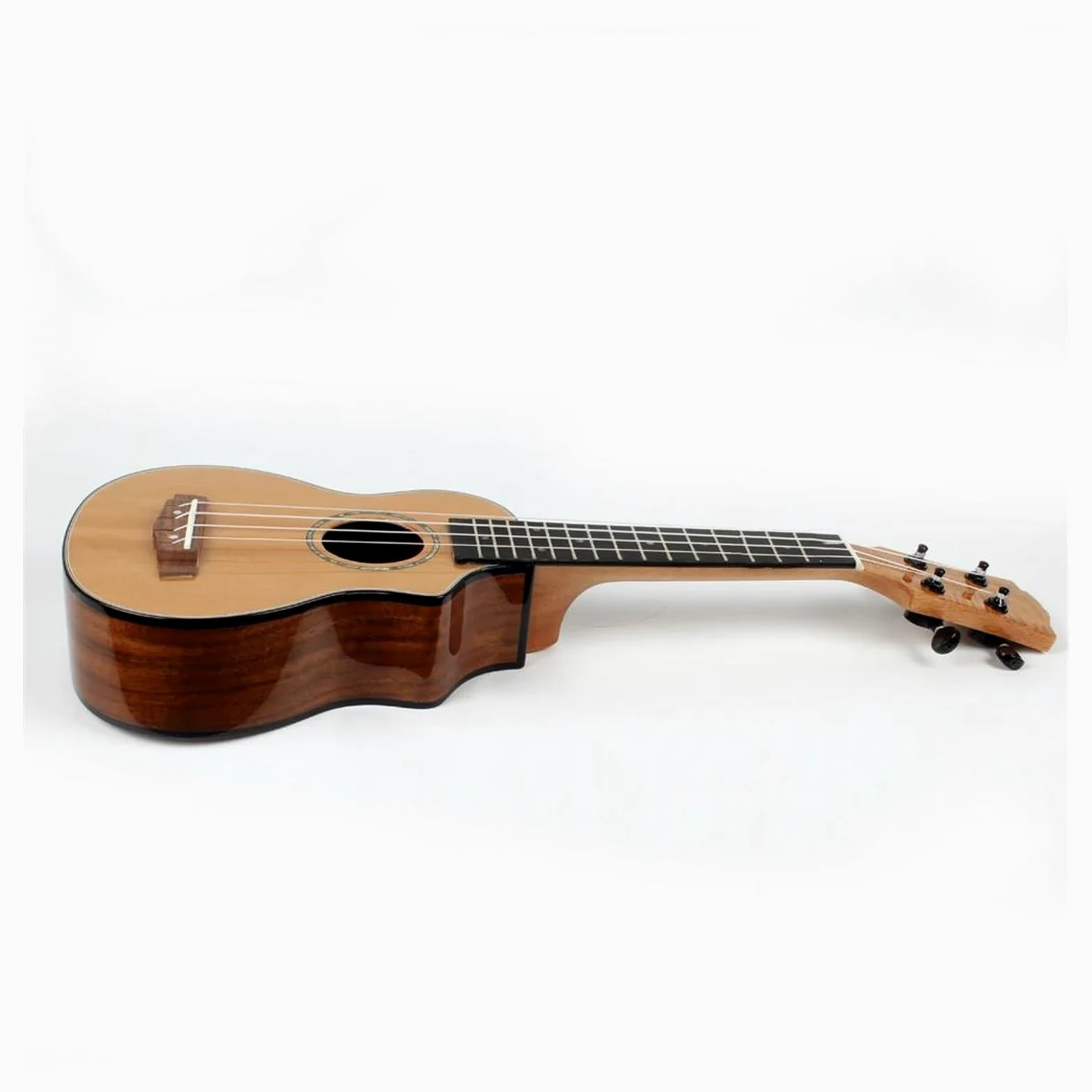 Ukulele Lucido A Spalla Mancante In Legno Massello Adatto Per L'uso Professionale Di Strumenti A Corda Ukulele