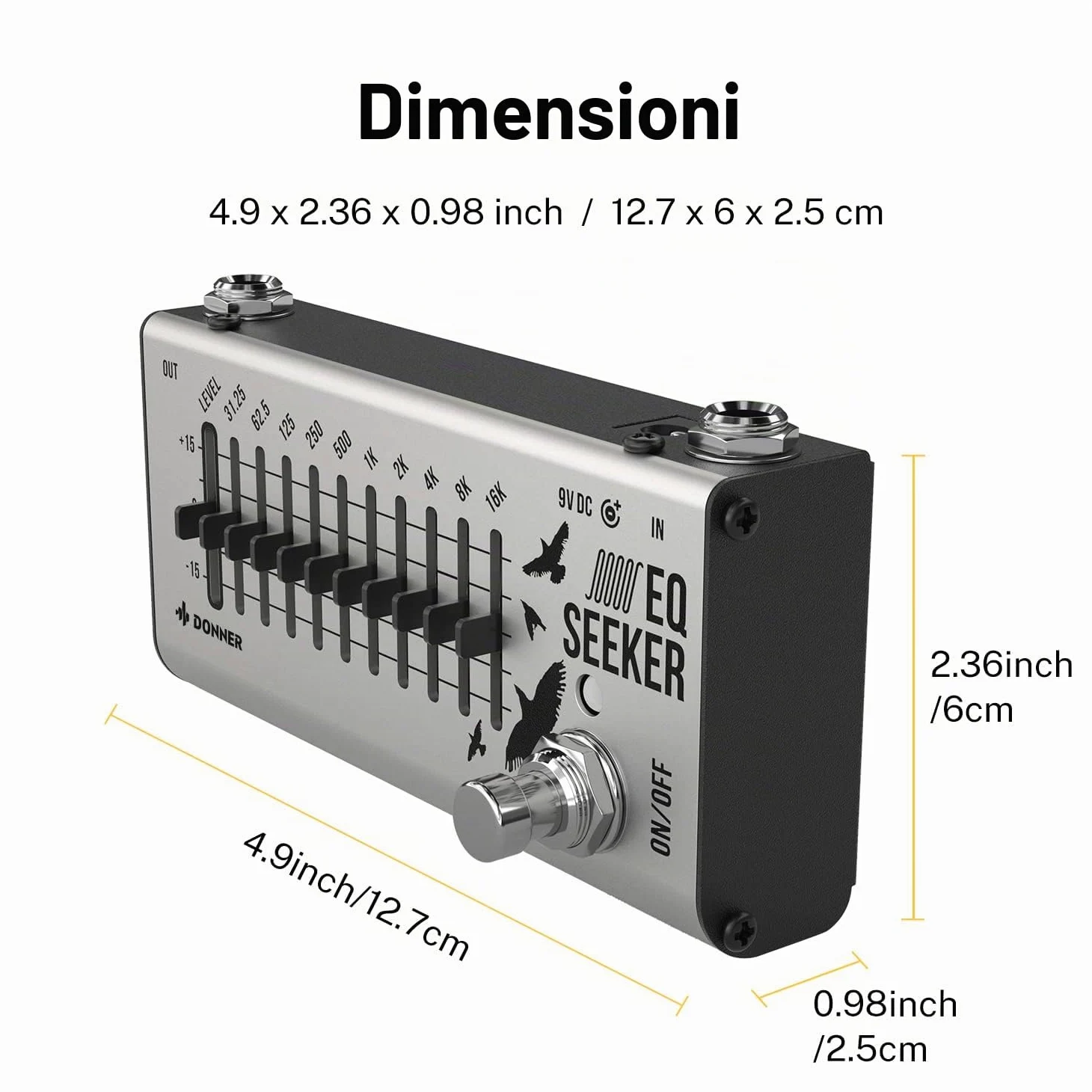 Pedale EQ Donner, equalizzatore a 10 bande, EQ Seeker per chitarra e basso, true bypass