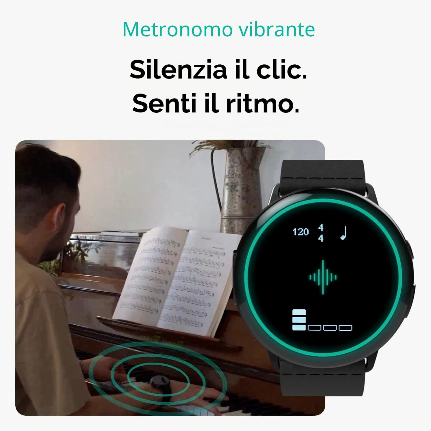 Soundbrenner Core Steel | Metronomo vibrante, Accordatore cromatico, Misuratore di decibel e Orologio | Ideale per più strumenti (chitarra, basso, violino, ukulele), 21.3 x 13.7 x 8.4 cm