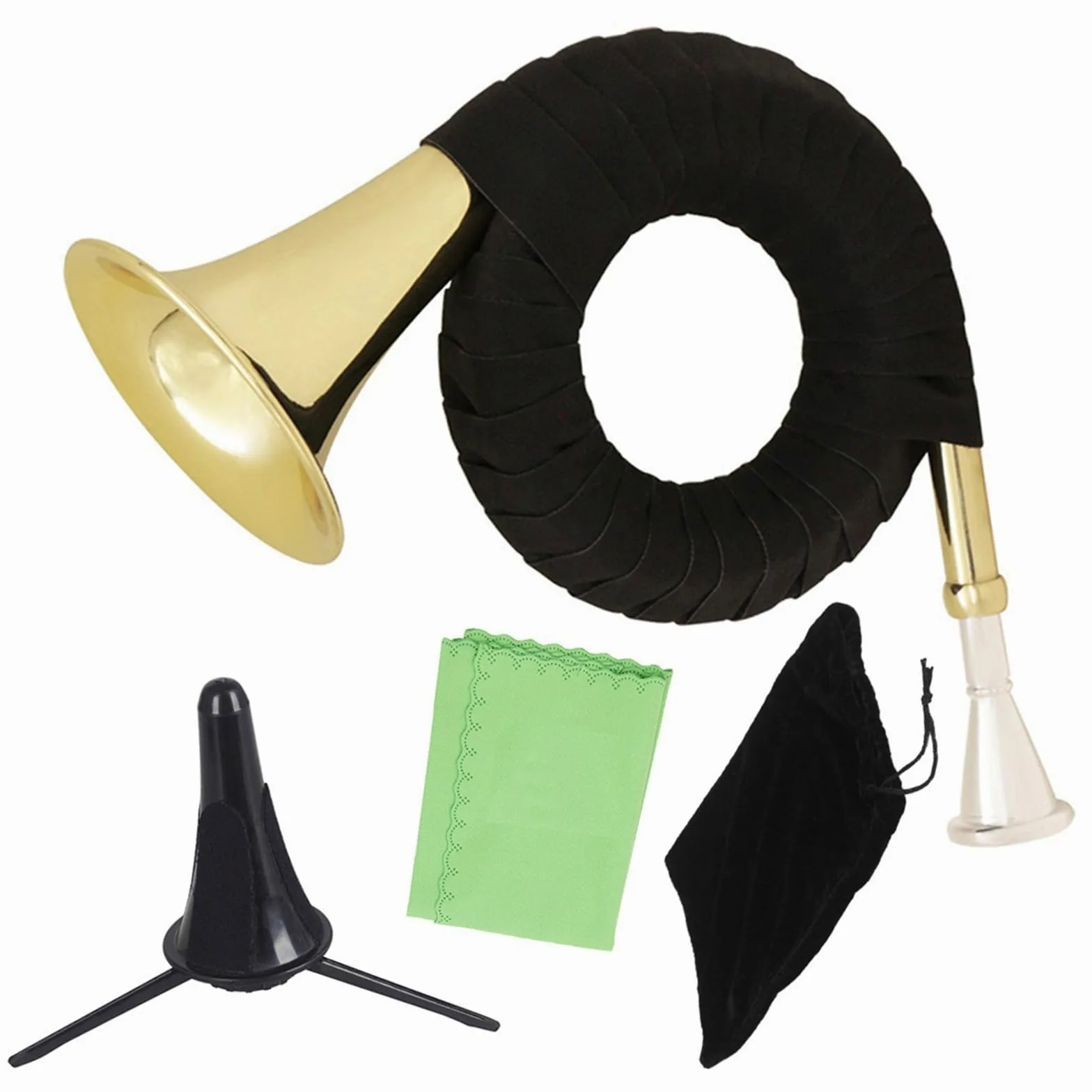 Strumento In Ottone Si Bemolle Grande Corno Da Caccia Corno Francese Corno Francese Dorato Con Supporto Kit Corno Francese