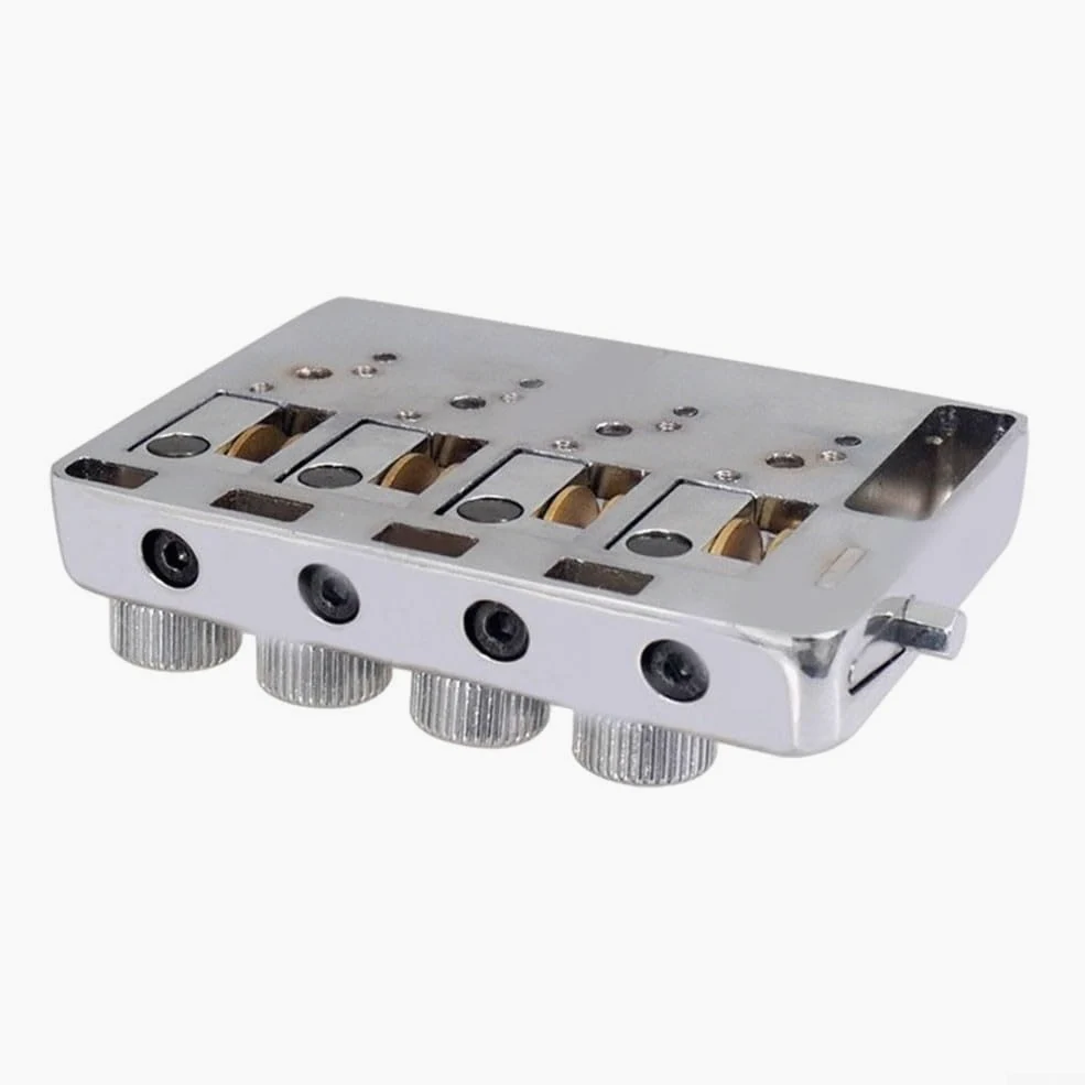 Bass Chitarra Hardware Headless Bridge con sella a rulli 4 corde per basso elettrico stabile argento (argento)