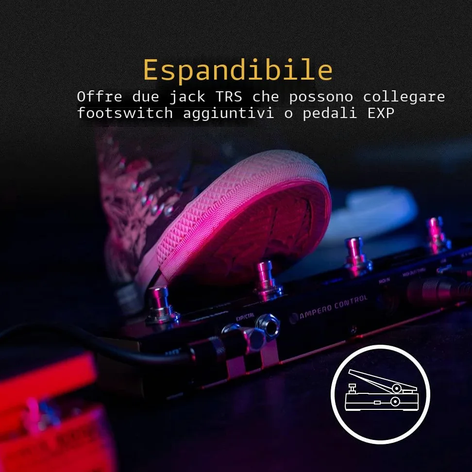 HOTONE MIDI Foot Controller pedale Bluetooth Ampero Control 4 tasti
