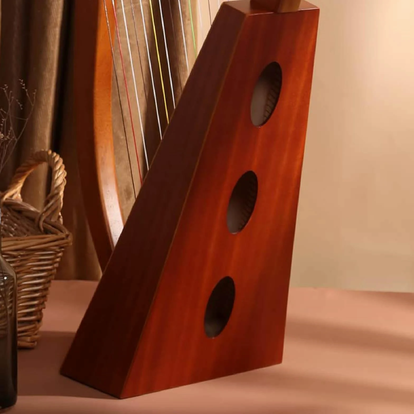 Lira in legno a 19 corde, in mogano massiccio, con chiave per accordatura e custodia, strumento musicale perfetto per principianti e amanti della musica