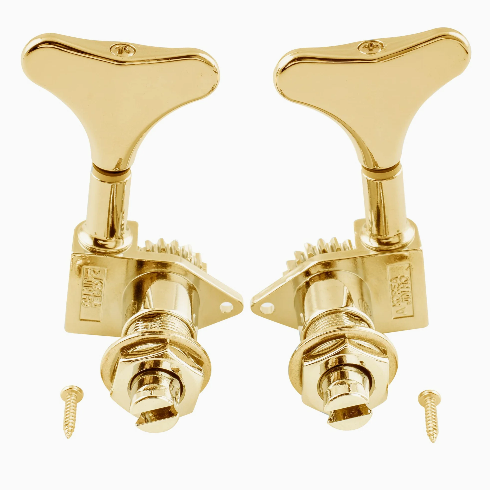 Wilkinson WJB750 L2+R2 Meccaniche Basso Ratio 1:20 Bass Tuners Tuning Pegs per Basso Elettrico 4 Corde Ibanez Style, Dorato
