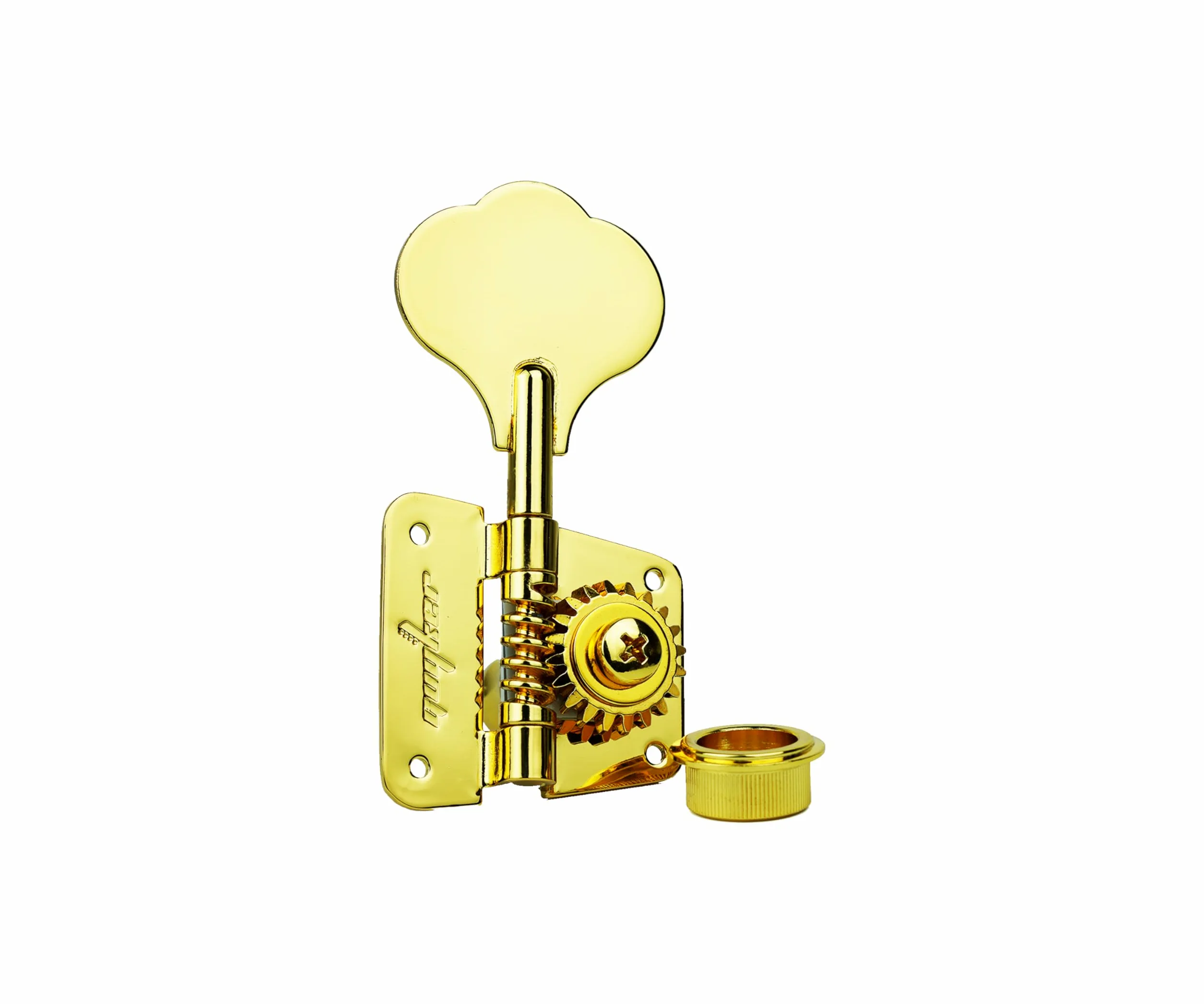 Guyker Accordatori per basso (2R + 2L) – rapporto 1:20 Open Gear Tuning Key Pegs Machine Head Ricambio per chitarra elettrica Jazz Bass o strumenti di precisione – GK530 Gold