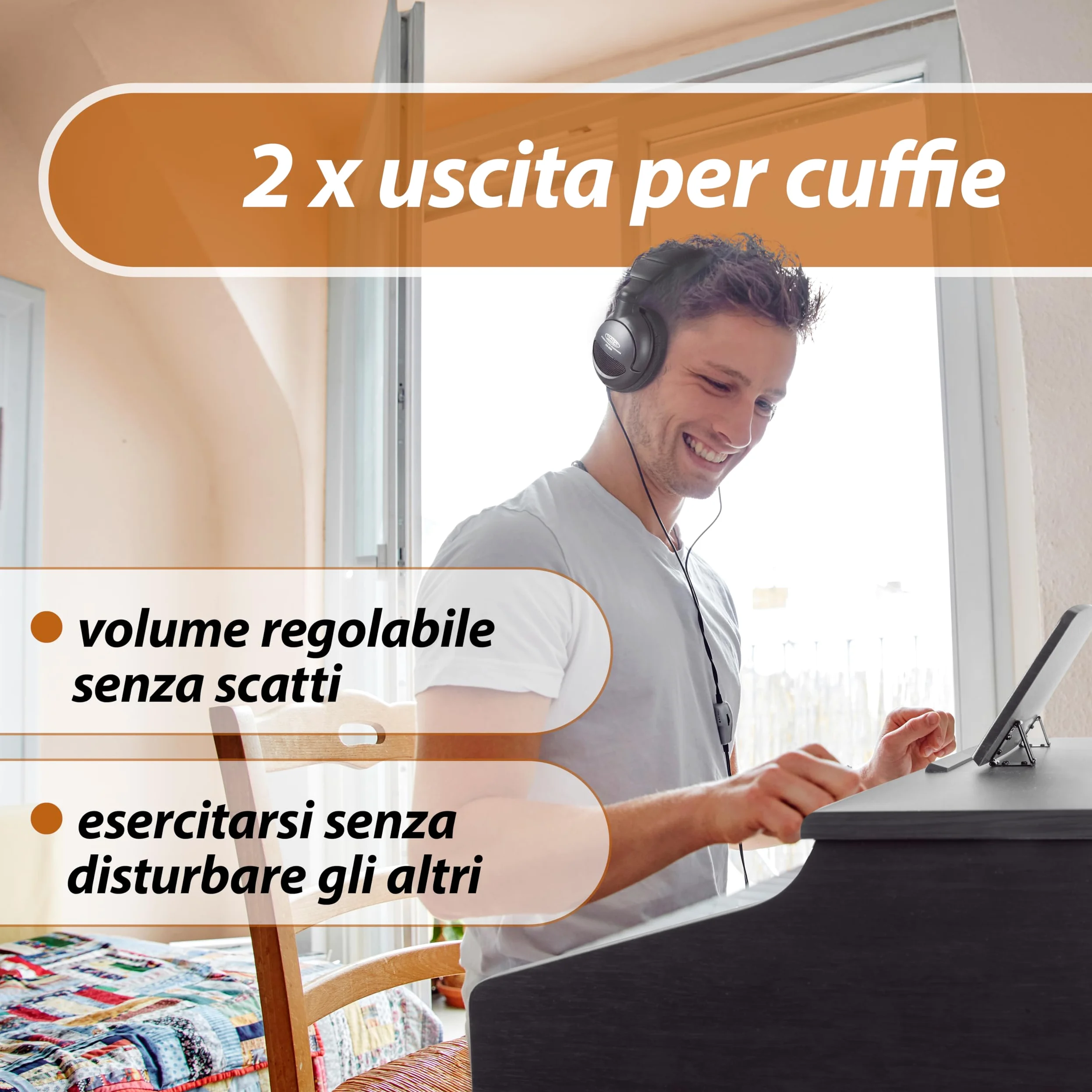 Classic Cantabile DP-50 SM Pianoforte digitale - 88 Tasti con tastiera pesata hammer action - Pianola musicale con USB, 32 polifonia, 14 voci, 3 pedali - Piano digitale per scuola - Nero opaco