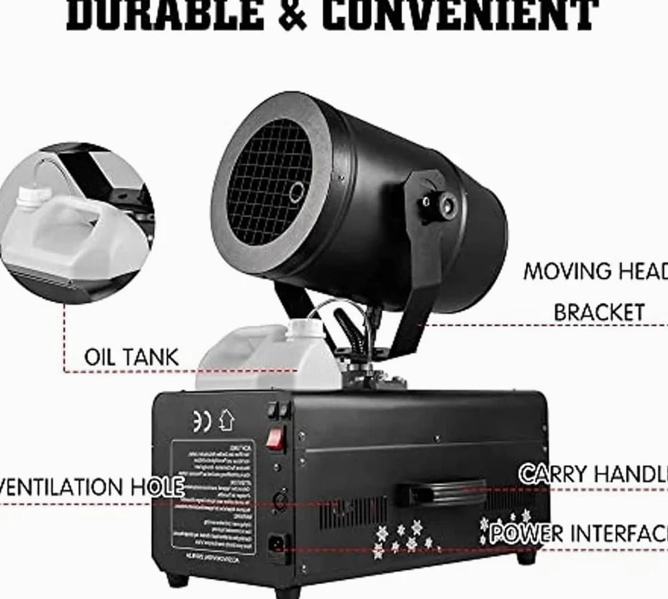 Macchina da neve professionale da 2000 W, 180 ° per fiocchi di neve natalizi, con telecomando, effetto fiocchi di neve finti che cadono, distanza di spruzzatura di 3-5 m, per palcoscenico DJ