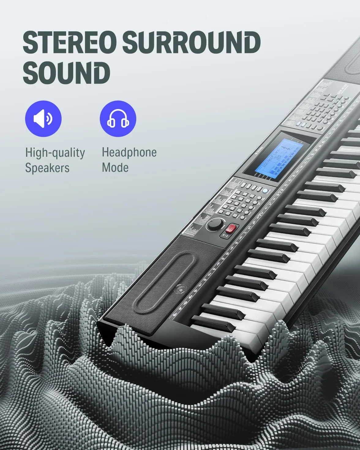 Donner Tastiera pianoforte, tastiera per pianoforte a 61 tasti per principianti/professionisti, pianoforte elettrico con microfono e applicazione pianoforte, supporta MP3/USB MIDI/microfono