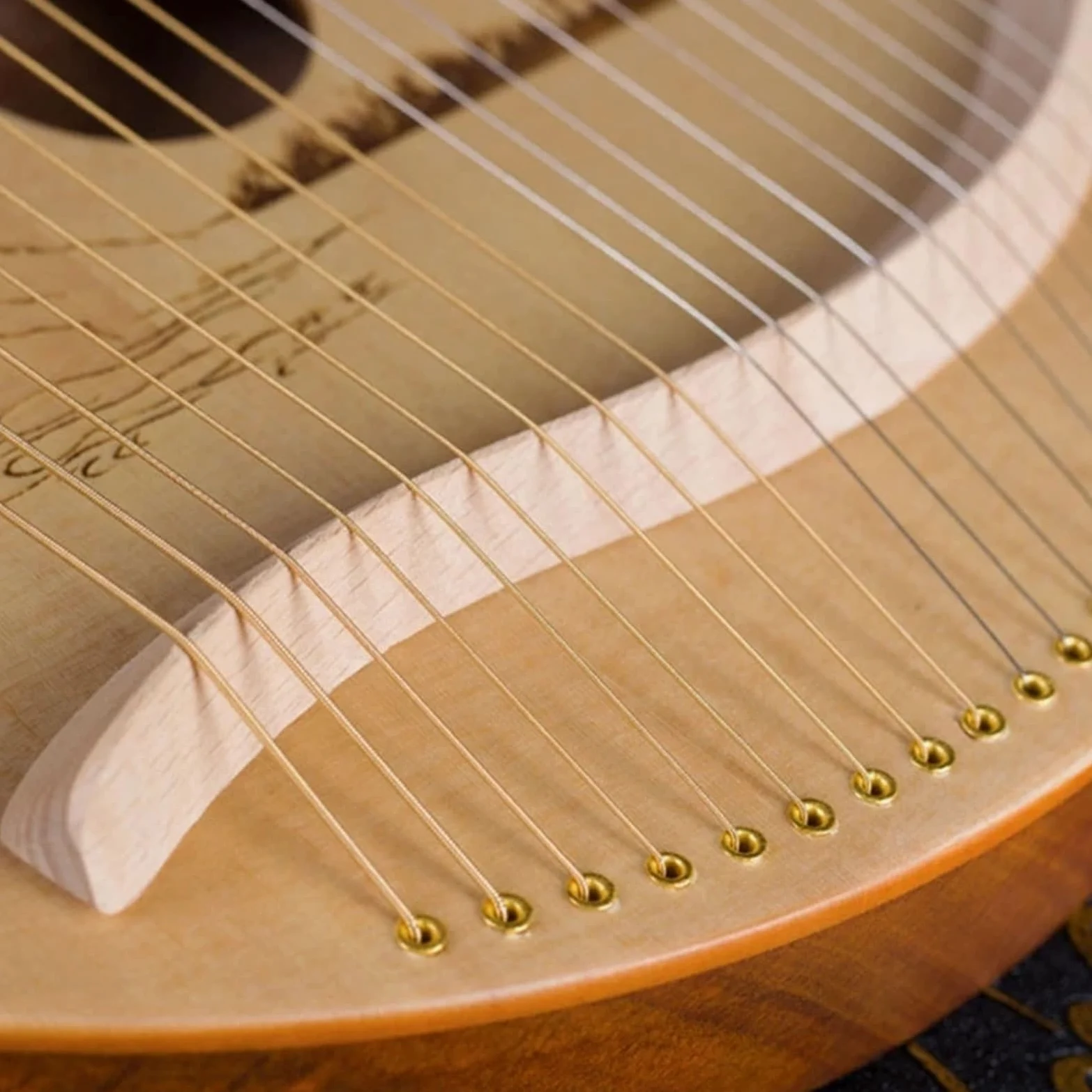 Arpa a Lira Arpa a Lira Strumento Musicale in Legno Arpa a Lira con Corda for Chiave di accordatura(Rose)