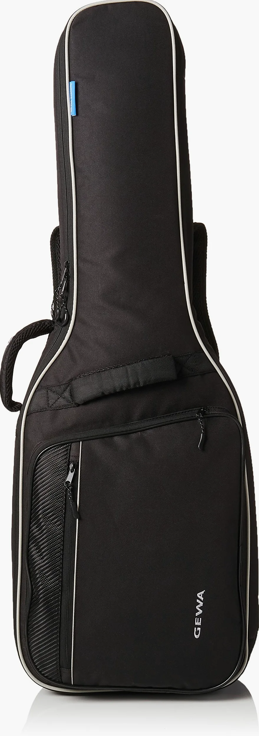 GEWA Borsa per chitarra Economy 12mm per chitarra classica 1/2 nero (antistrappo e impermeabile, imbottitura 12mm, cinghie di lusso per zaino, ampio scomparto per accessori) 212120