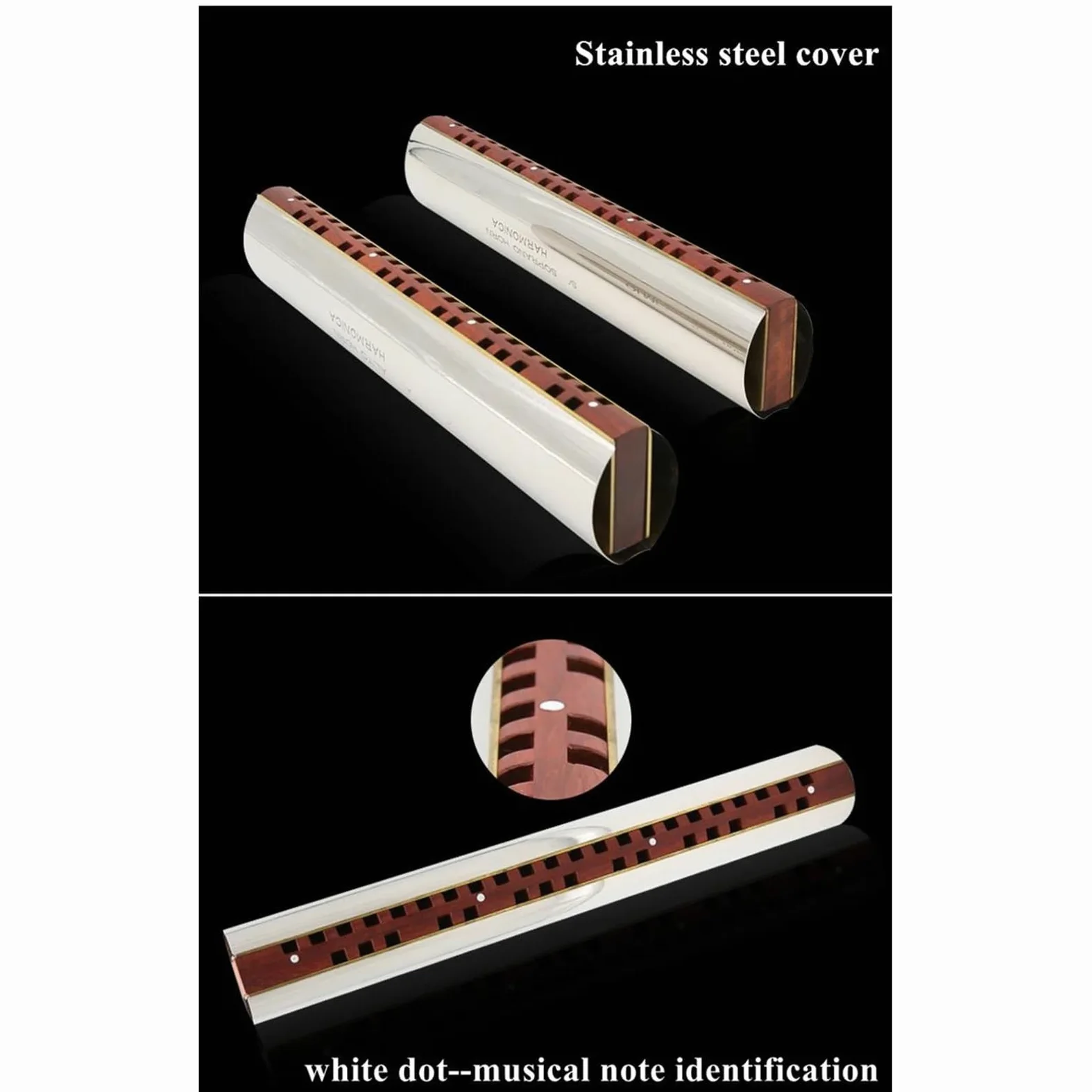 Corno acuto/alto Armonica a pettine in legno rosso Armonica a bocca Ogan ensemble per esibizioni di band(Alto)