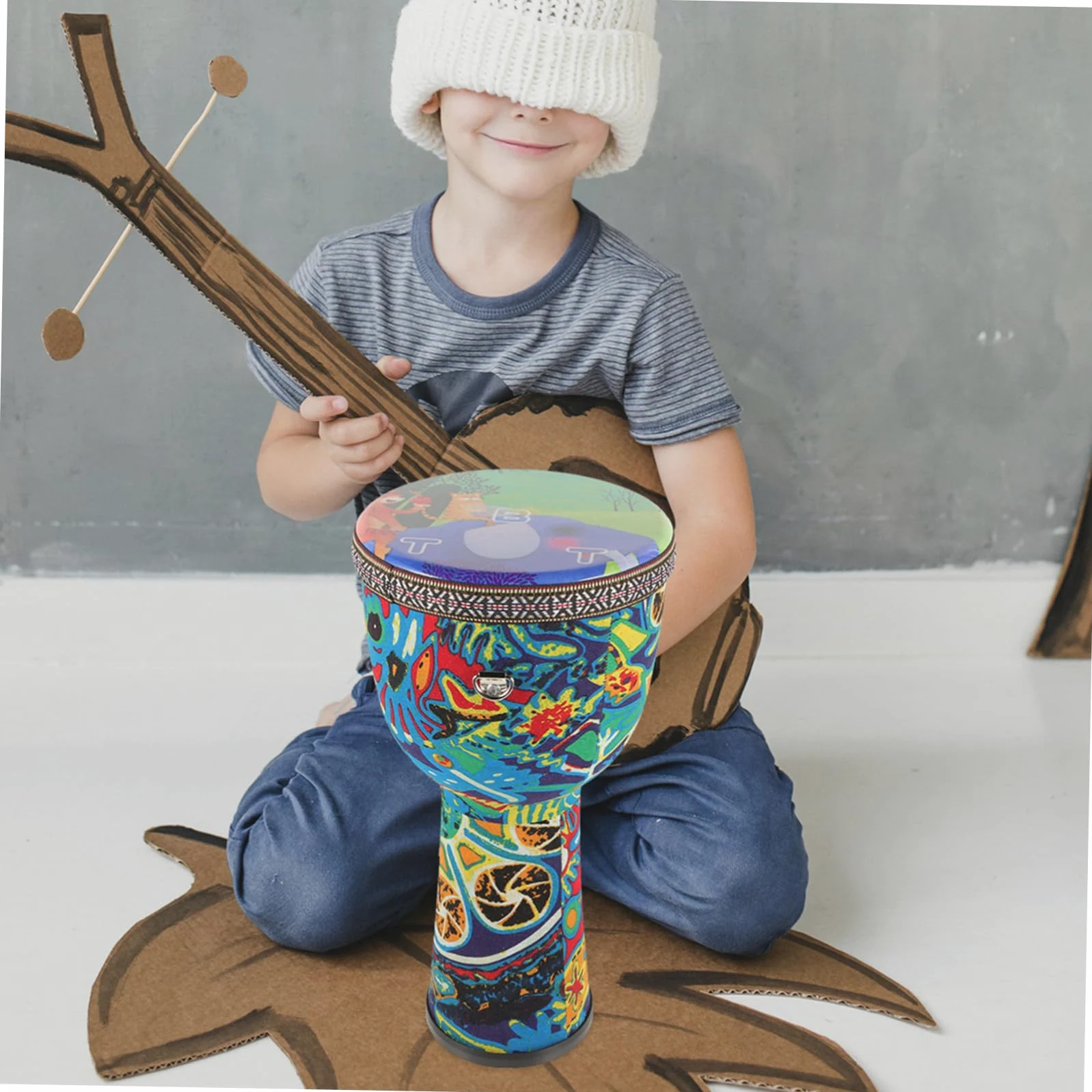 ERINGOGO Djembe Africano Mano Strumento Percussione Per Principianti e Ragazzo Ragazza Ragazza Robusto e Durevole Per Uso Lungo Termine