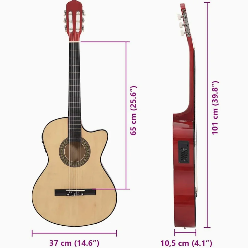 Set chitarra 12 pz occidentale con equalizzatore e 6 corde