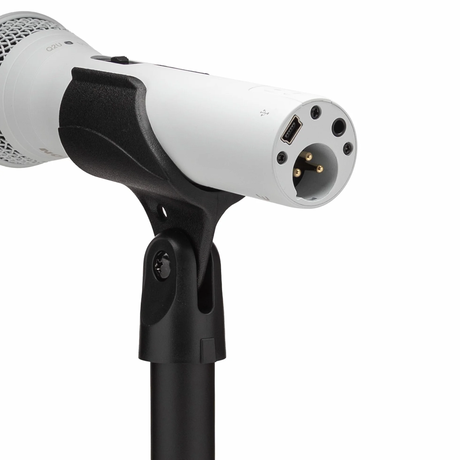 Samson Q2U - Microfono dinamico palmare USB e XLR con cardioide modello polare per podcasting e live streaming, colore: bianco