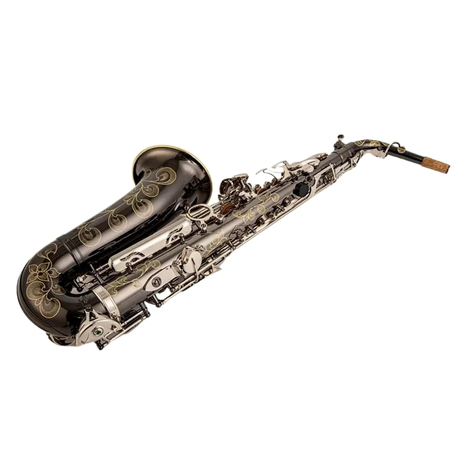 Professionale Sassofono Sassofono Contralto Nero in Lega di Nichel Argento Contralto Sax Strumento Musicale in Ottone con Custodia Bocchino (Color : 02)