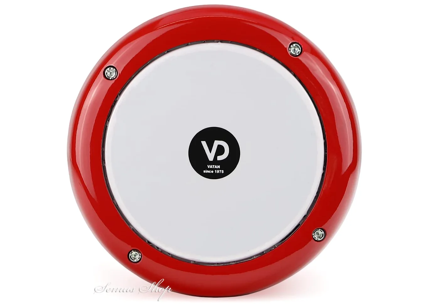 Darbuka - Tamburo per bambini orientali in alluminio pressofuso inciso a mano, colore rosso minerale