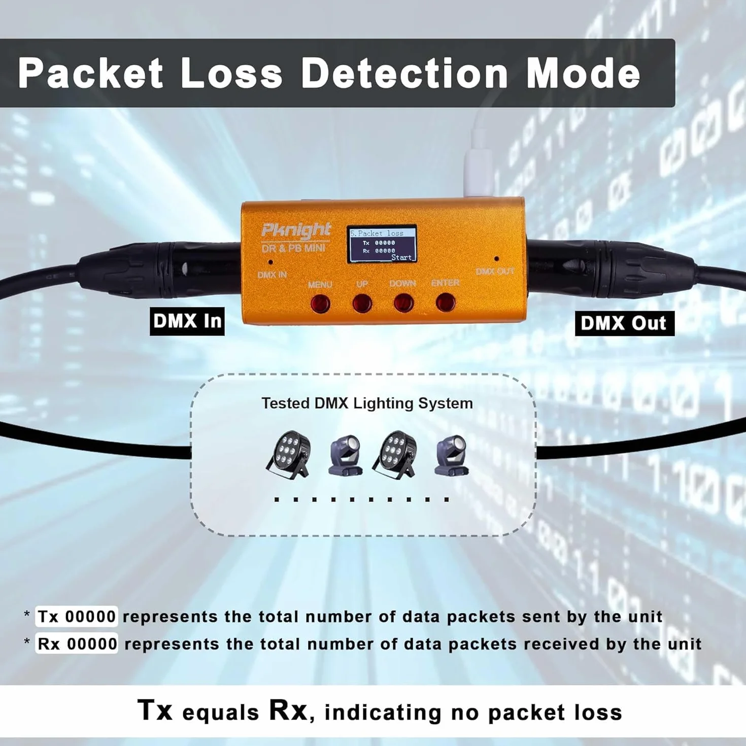 Pknight Registratore DMX e controller di riproduzione 1 universo DR & PB MINI (DR & PB MINI)