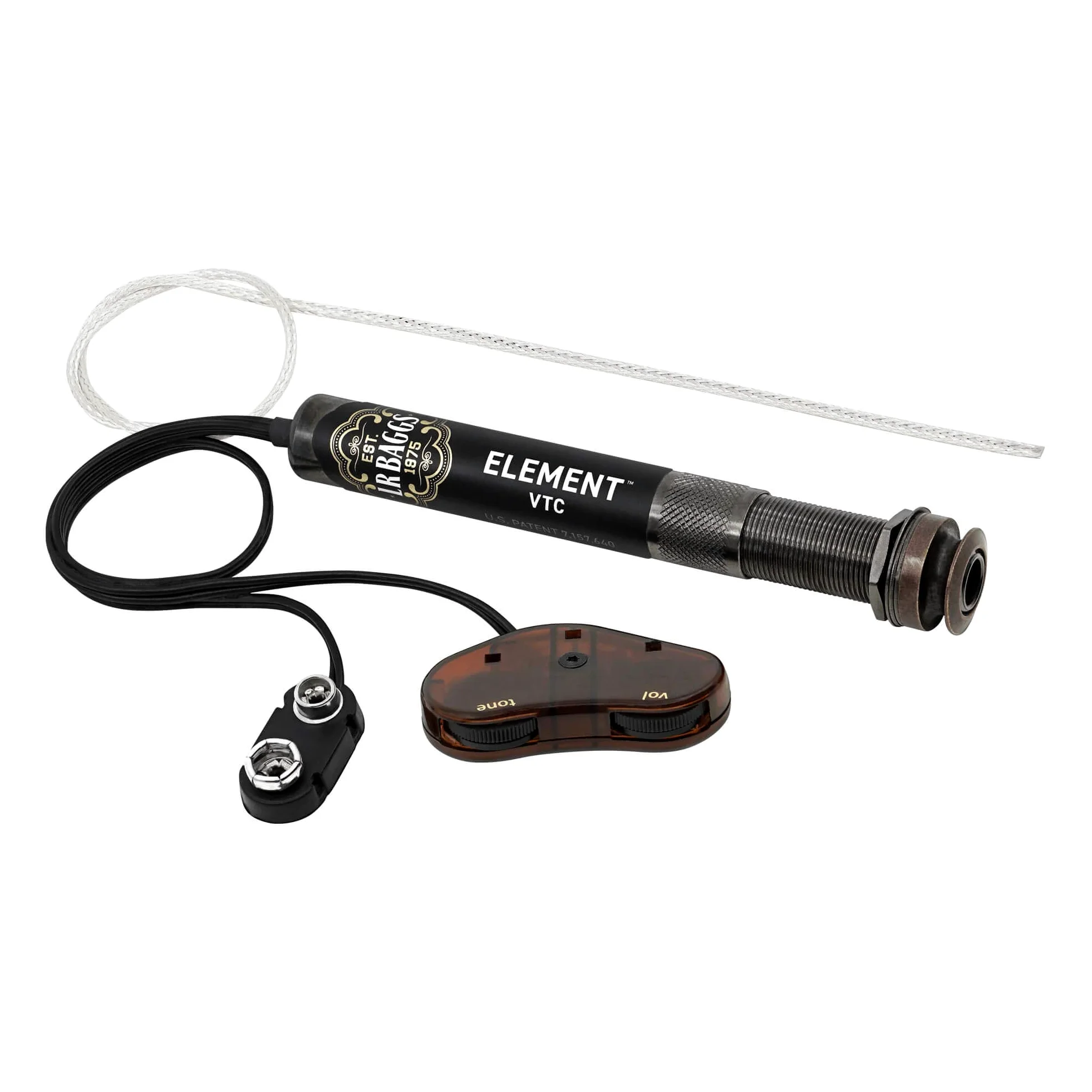 LR Baggs elemento VTC Microfono piezo a sillet/pre-Amplificatore jack con controllo di volume, tonalità