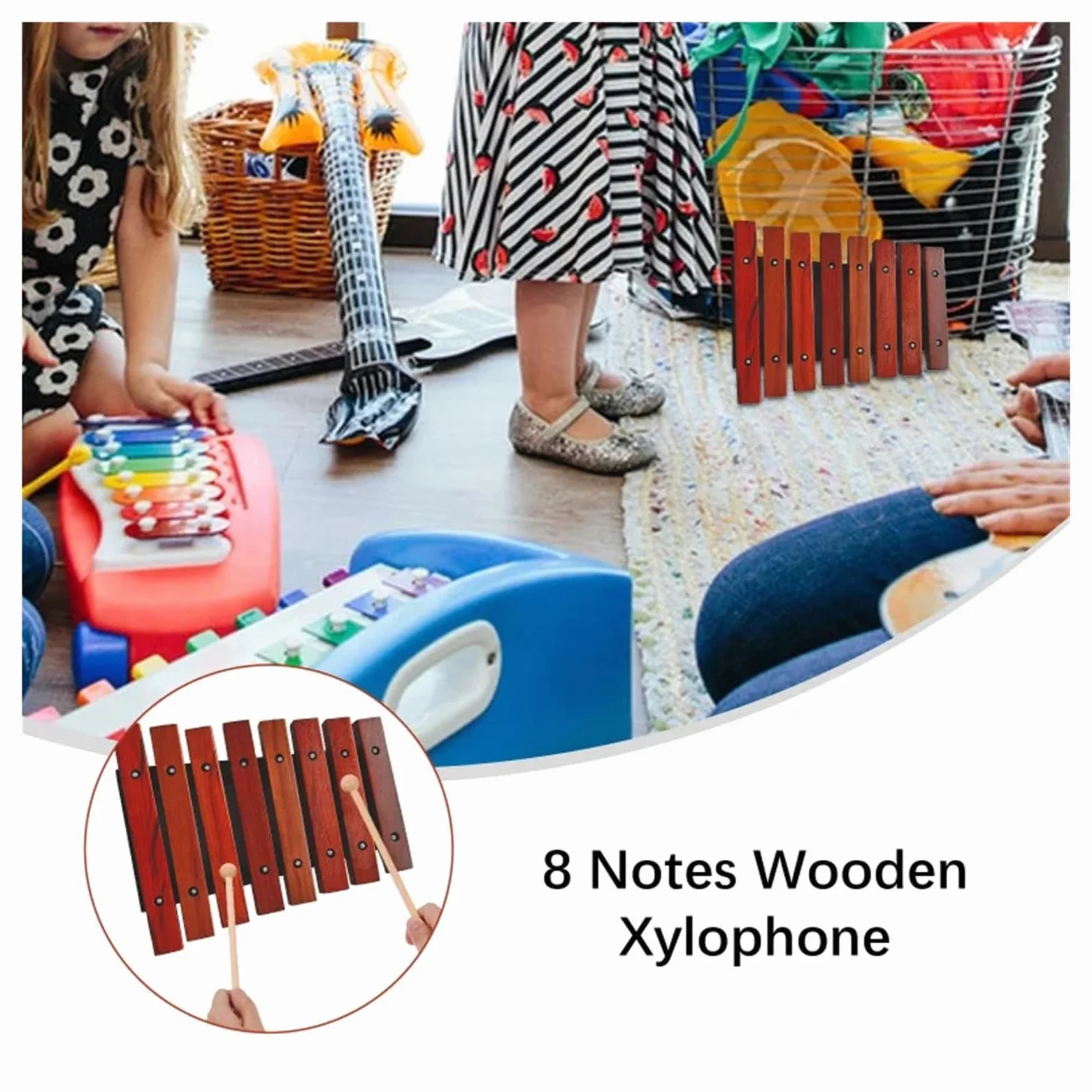Xilofono Strumento musicale xilofono in legno a 8 note con 2 legni