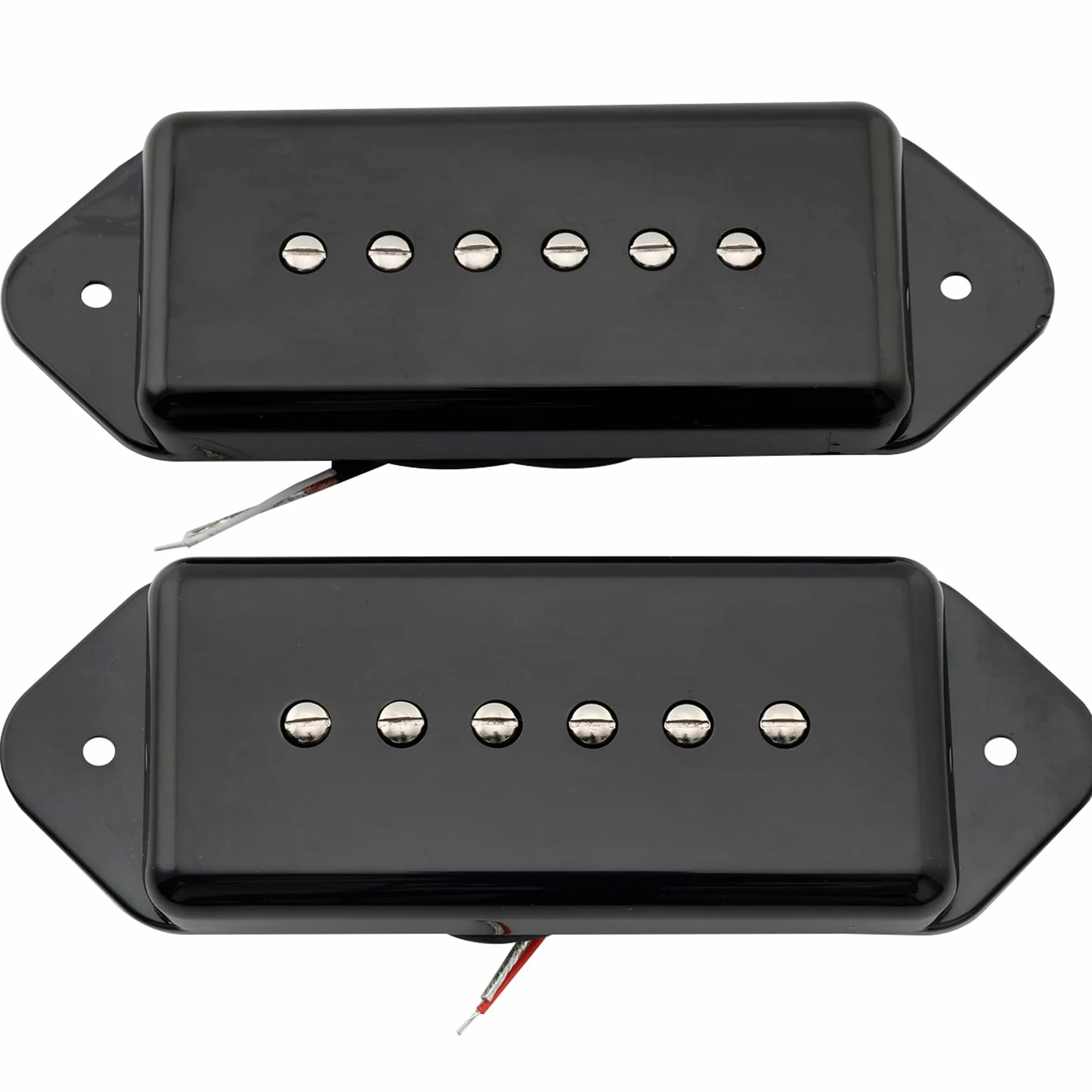 Artec ASA91 Alnico 5 P90 Dog Ear Set Pick Up Single Coil Manico Ponte Nero | per Chitarra Elettrica