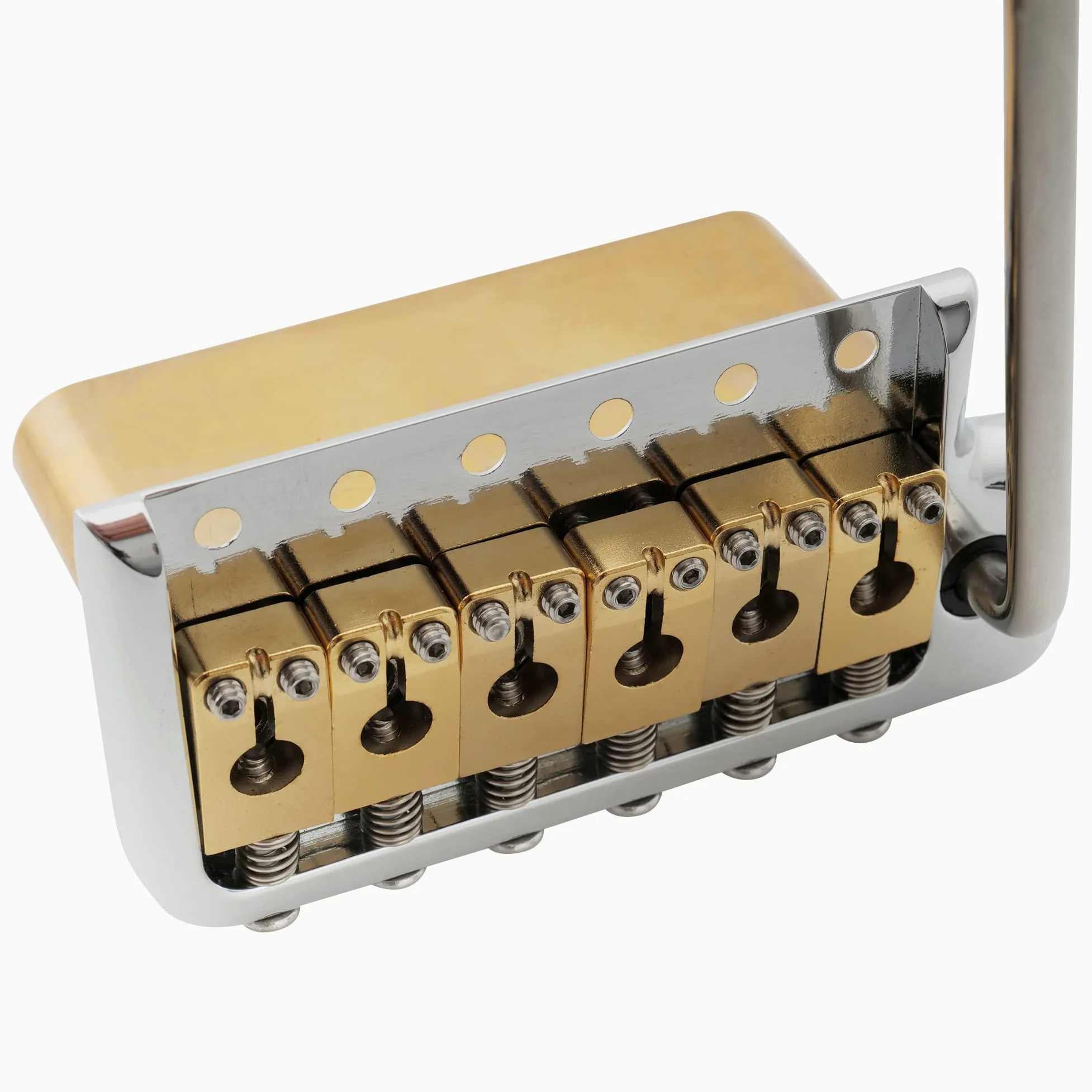 Musiclily Ultra 52,5 mm Solido Ottone Stile Ponte Tremolo 6 Viti Knife Edge per Chitarra Elettrica Tipo Strat, Hybrid