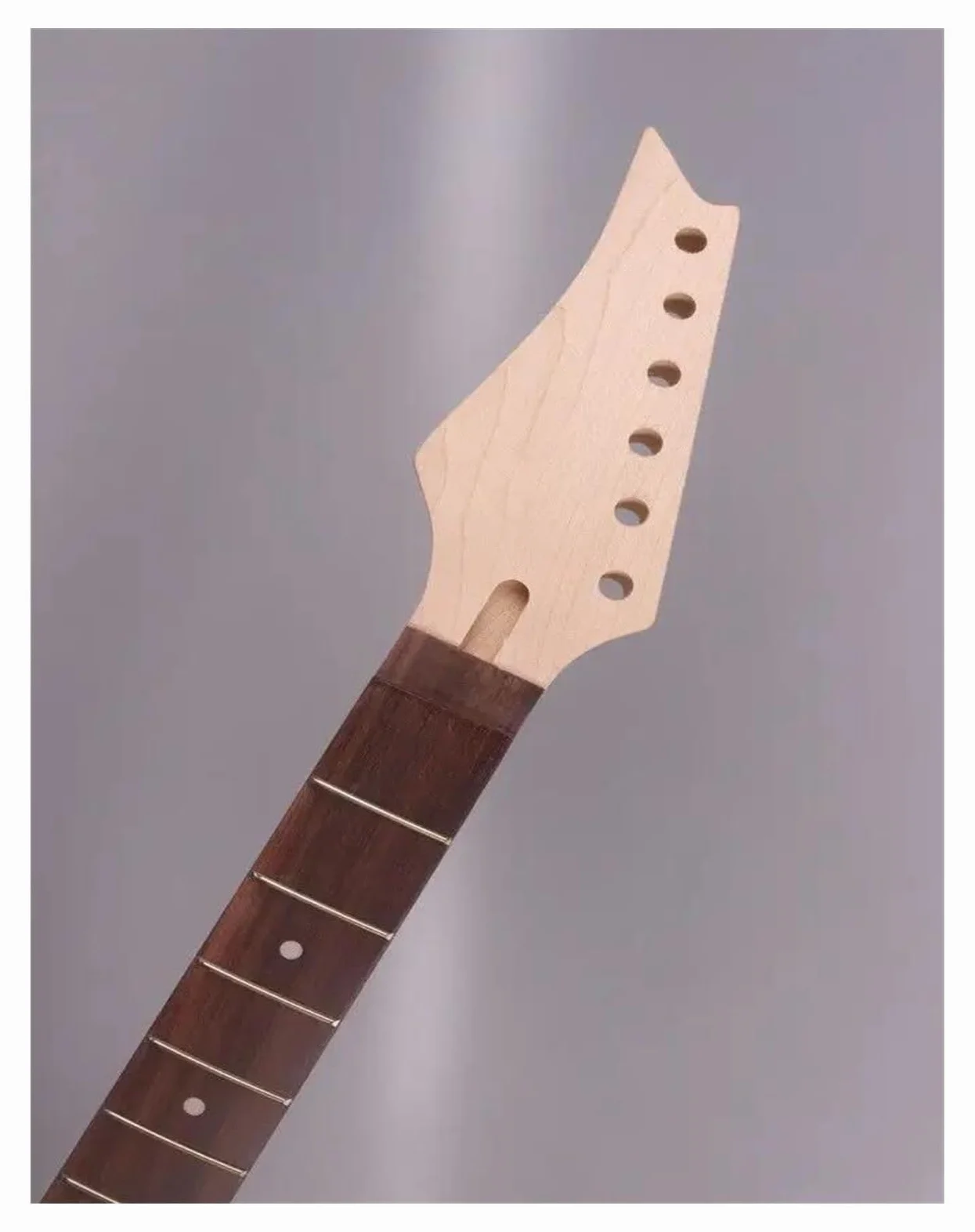 Manico per chitarra Manico Per Chitarra Elettrica In Acero Sinistro, 24 Tasti, Tastiera In Palissandro Da 27 Pollici, Manico Baritono