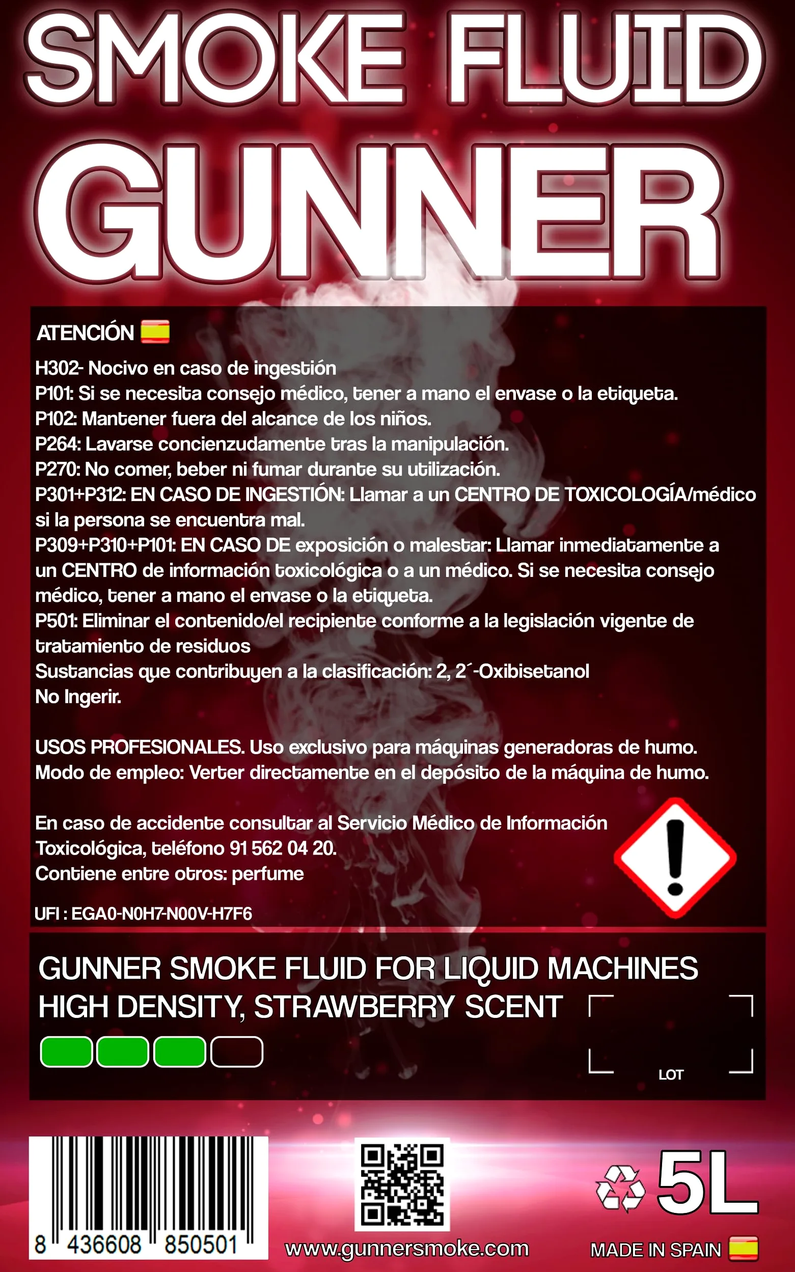 Liquido Universale per Macchina del Fumo da 5 litri con Aroma di Fragola e Alta Densità.