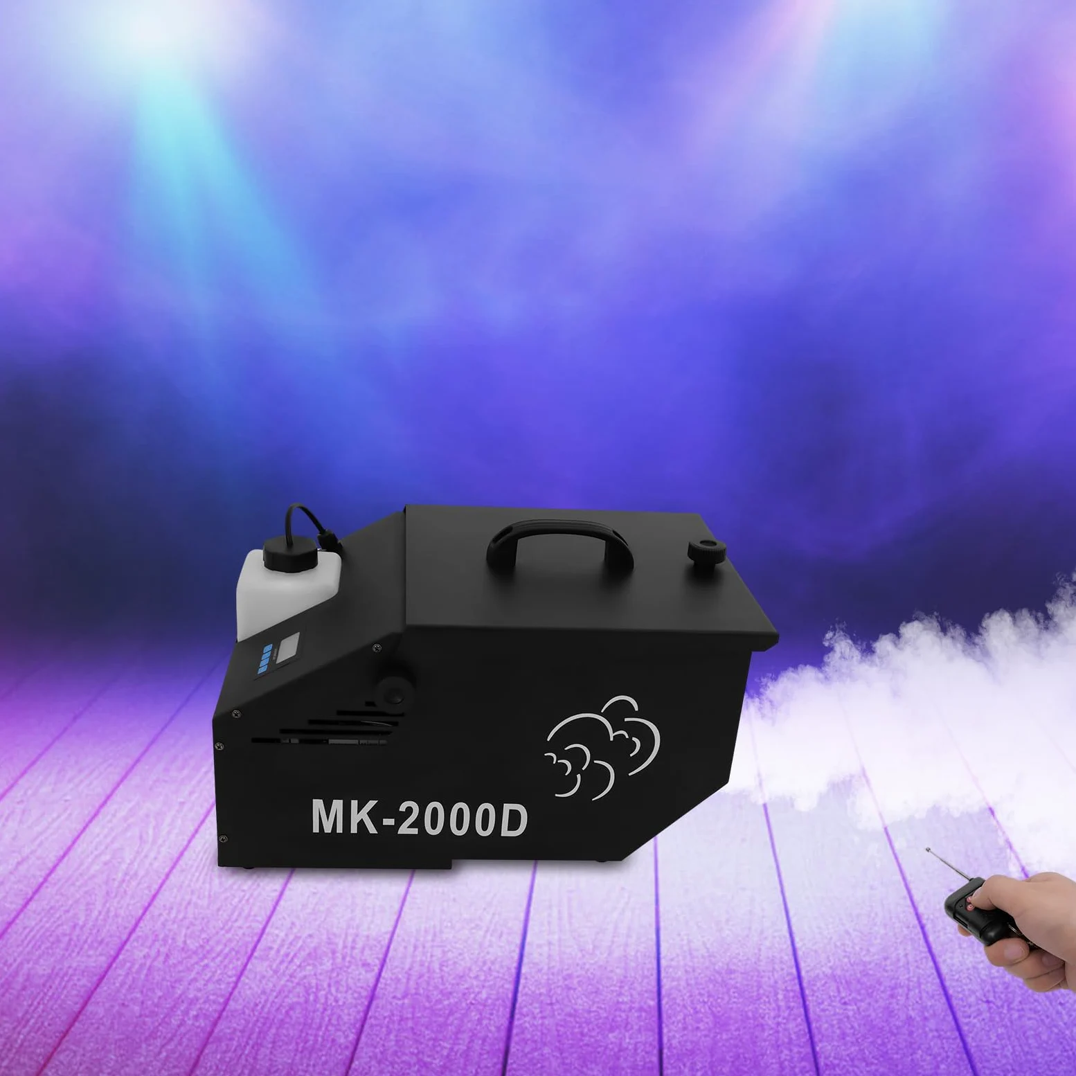 DMX - Macchina per fumo, 0,5 l, per palcoscenico, nebbia, 1200 W, con telecomando senza fili, per feste, Halloween, matrimoni, Natale, spettacoli