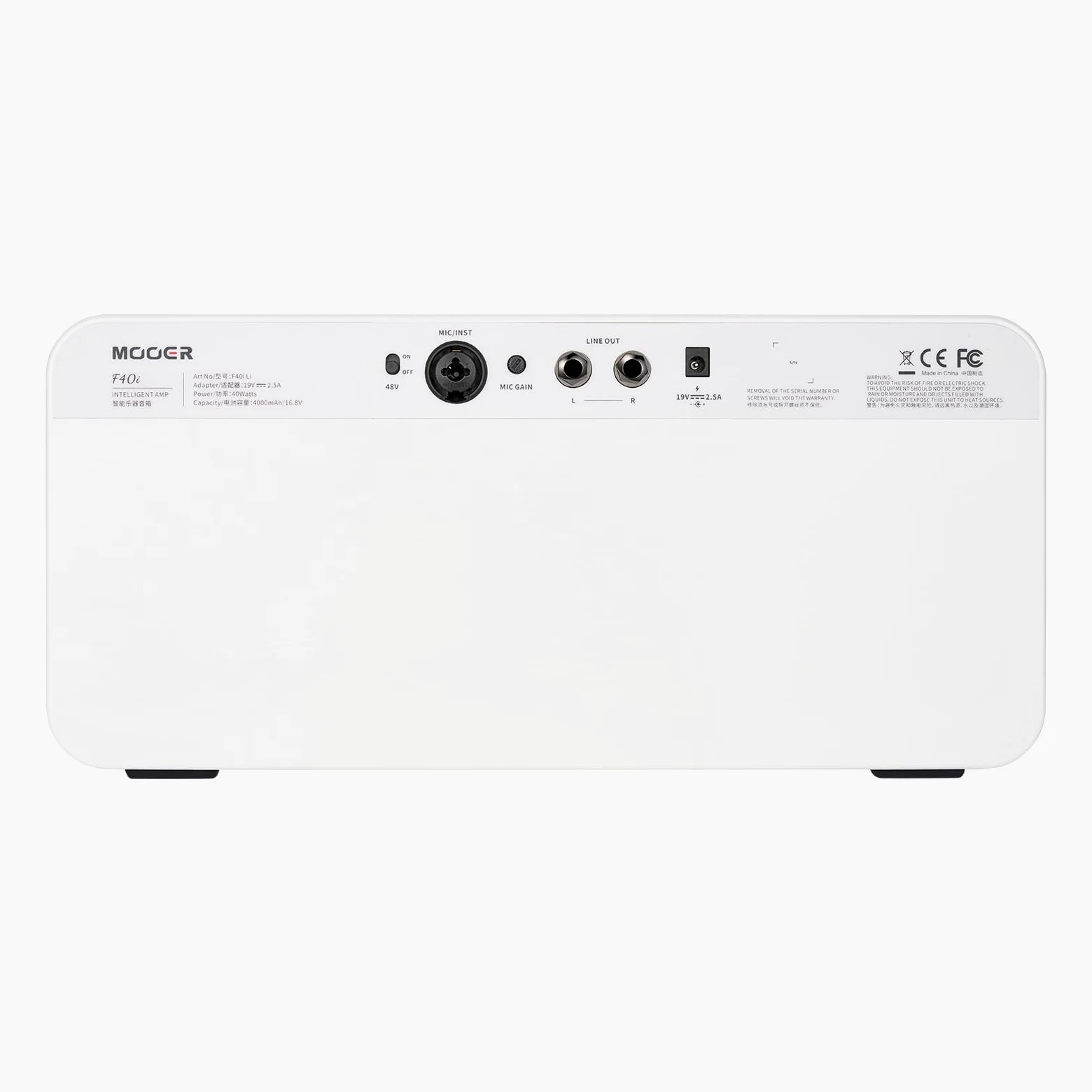 Mooer F40i – Multi-Effects & Modeling Guitar Combo, 40 Watt – Snowfall White