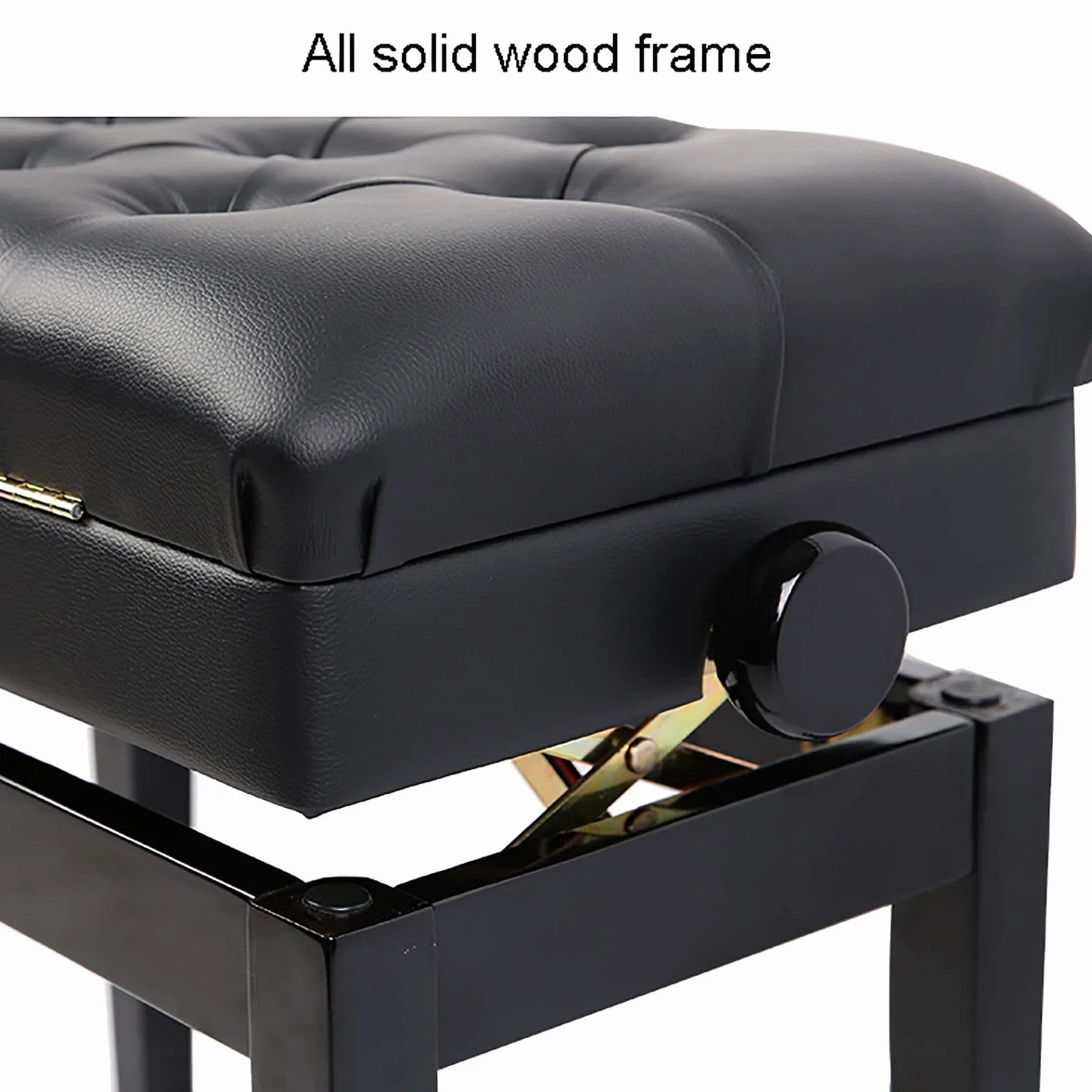 Sgabello regolabile per pianoforte con cuscino, per bambini e adulti, per riporre musica e toletta, in legno massello