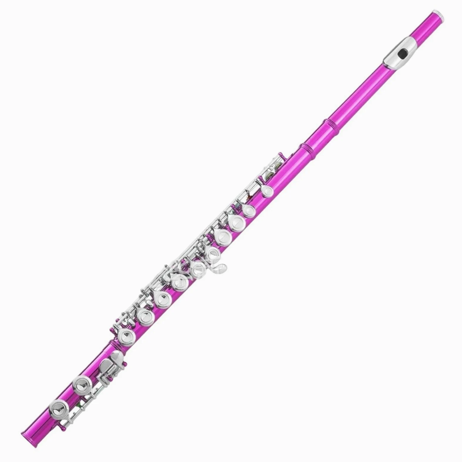 Flauto Traverso Flauto Standard A 16 Fori Chiusi Tono C Placcato In Nichel Chiave E Prestazioni Professionali Durevoli(Rose Red)